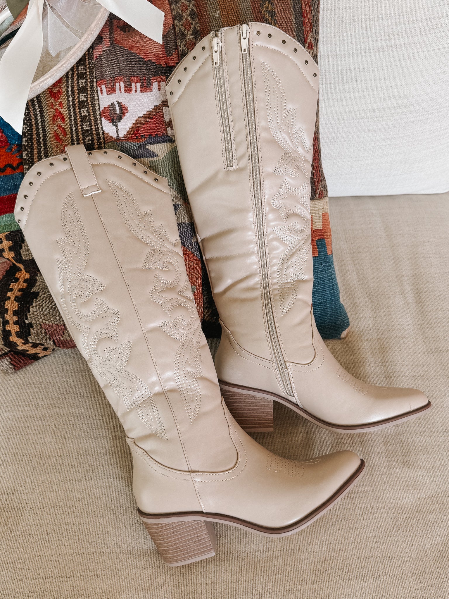 It's Been Real Ivory Boots with Calf Extender