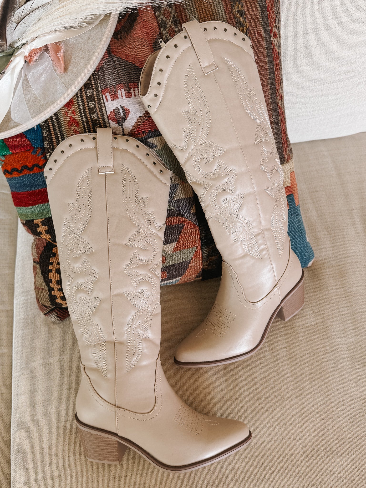 It's Been Real Ivory Boots with Calf Extender