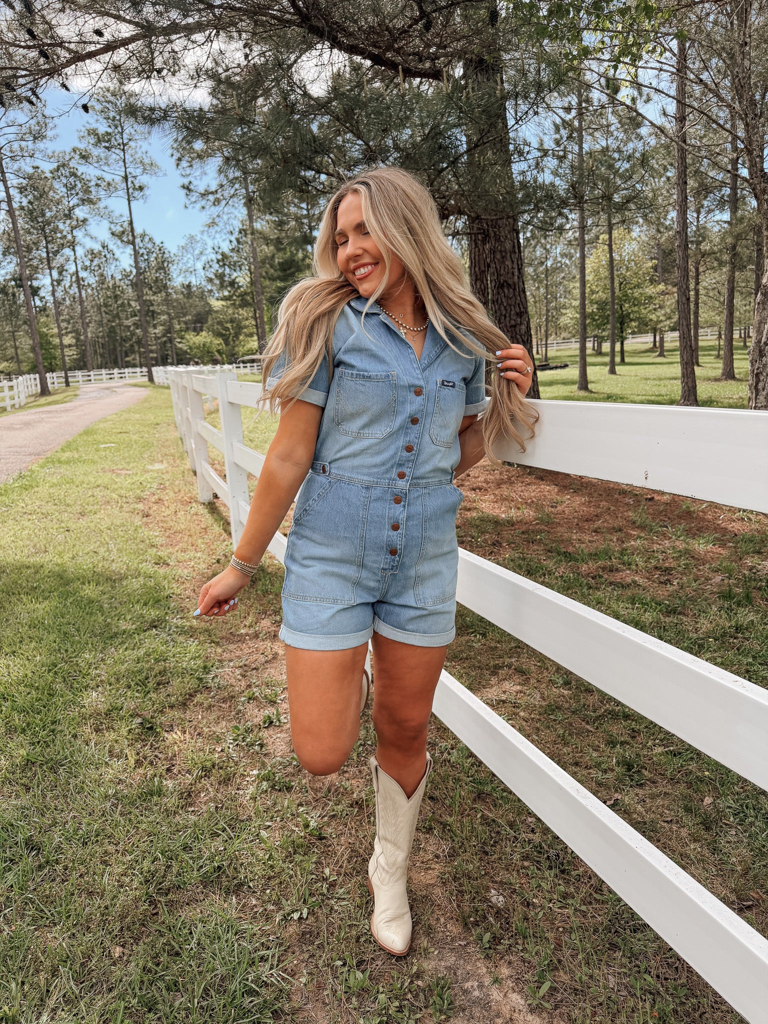 Women's Wrangler Denim Snap Utility Romper