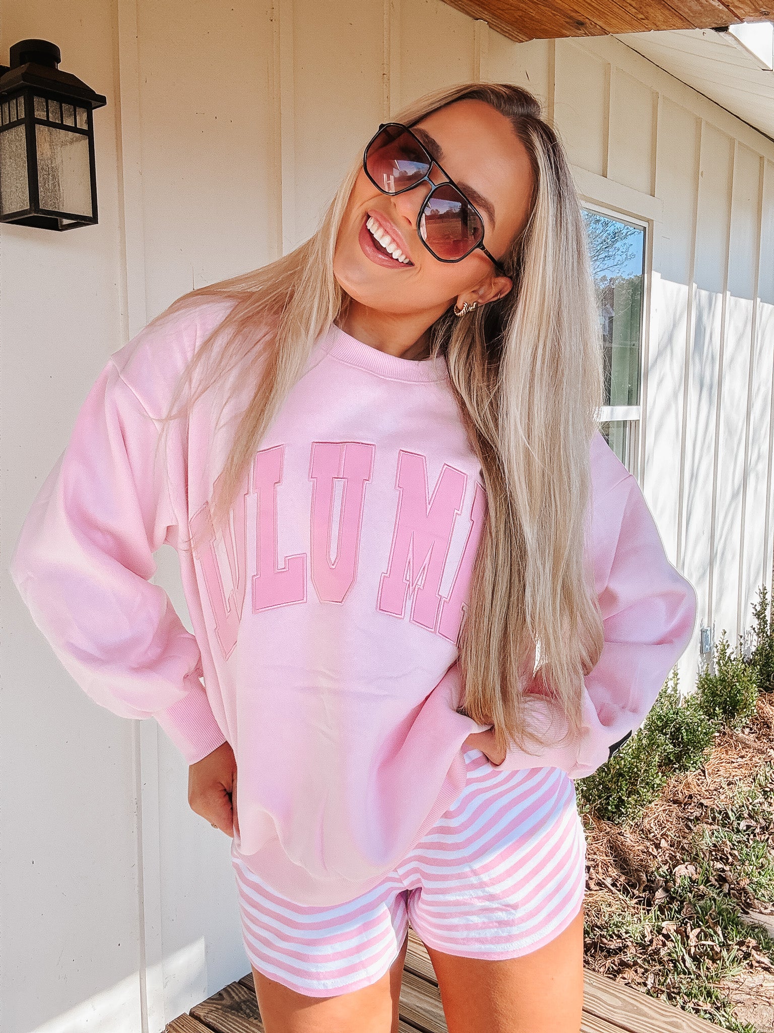 Lulu Mac Mono Sweatshirt in Pink