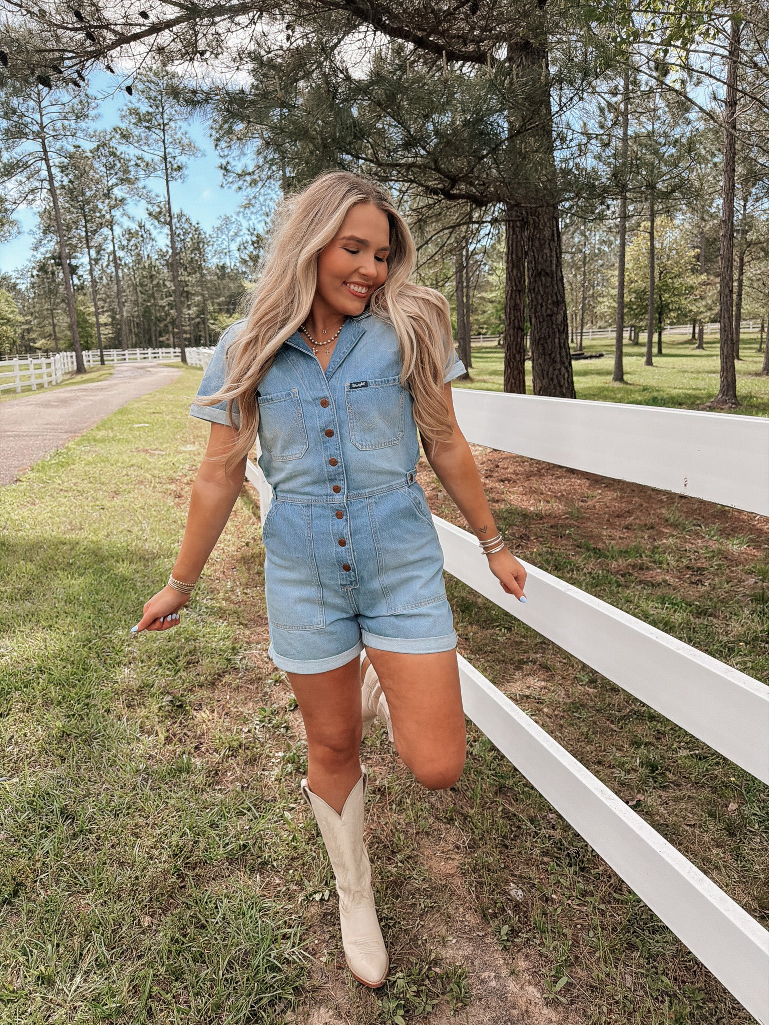 Women's Wrangler Denim Snap Utility Romper