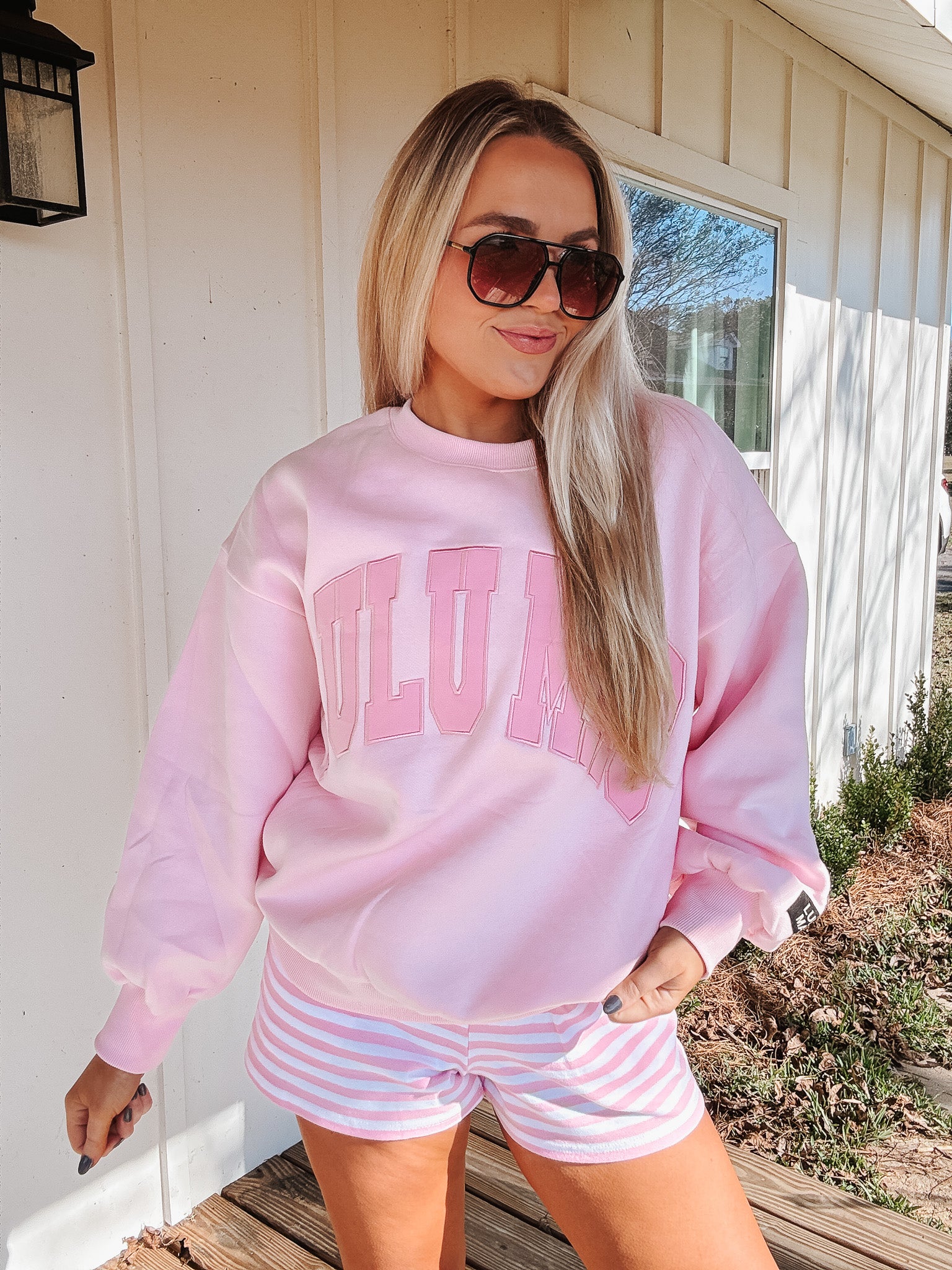 Lulu Mac Mono Sweatshirt in Pink