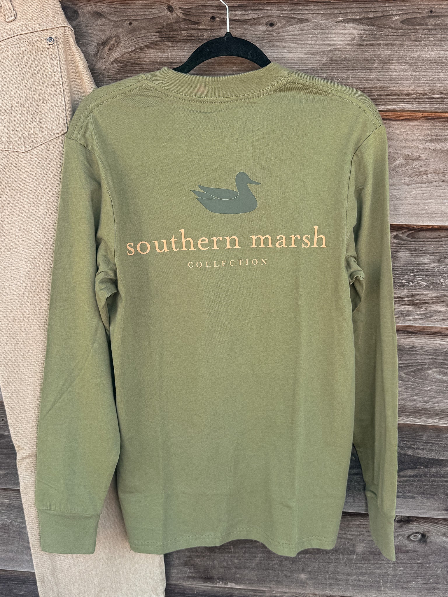 Southern Marsh Authentic Long Sleeve T-Shirt in Brigade Olive
