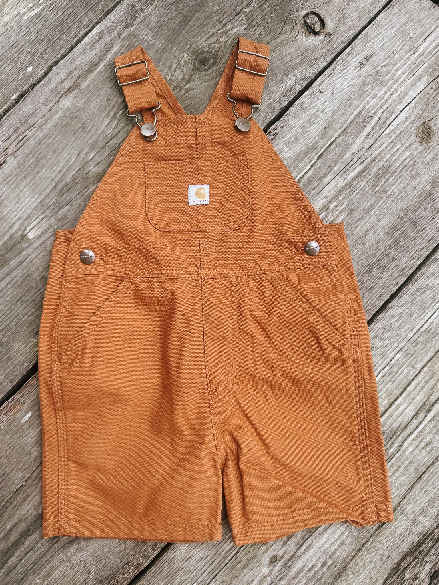 Toddler Carhartt Loose Fit Canvas Shortall in Brown
