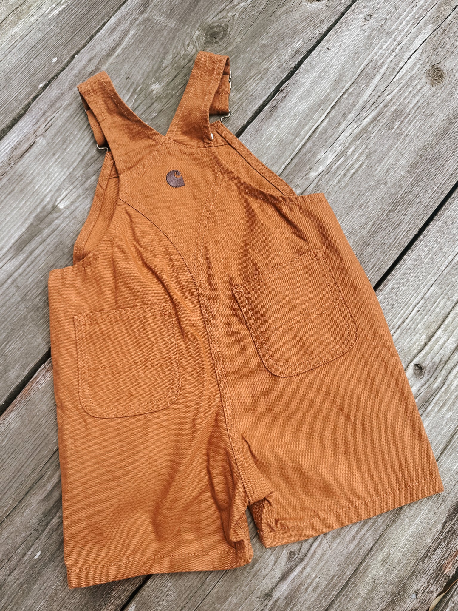 Toddler Carhartt Loose Fit Canvas Shortall in Brown
