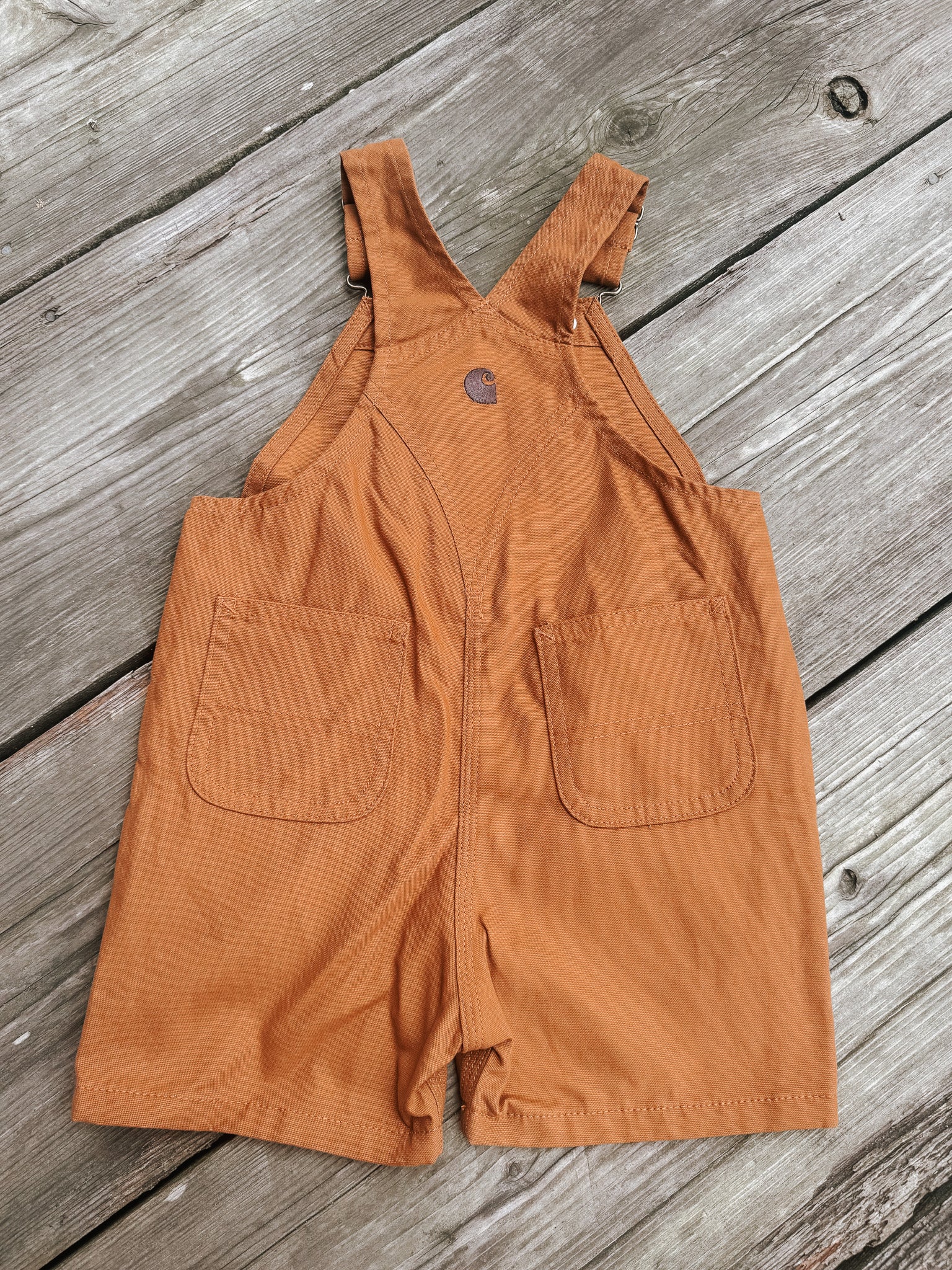 Toddler Carhartt Loose Fit Canvas Shortall in Brown