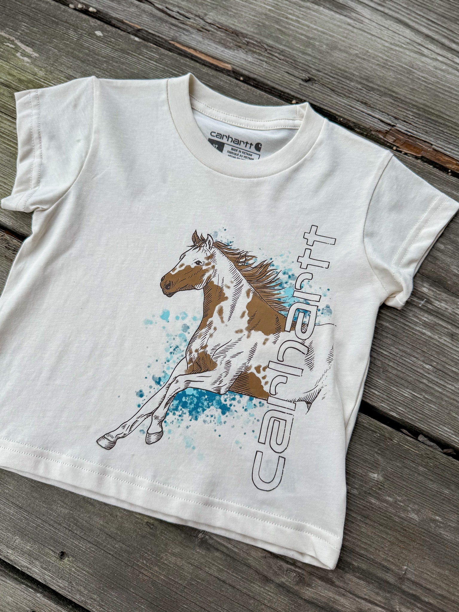 Toddler Carhartt Running Horse T-Shirt in Turtledove