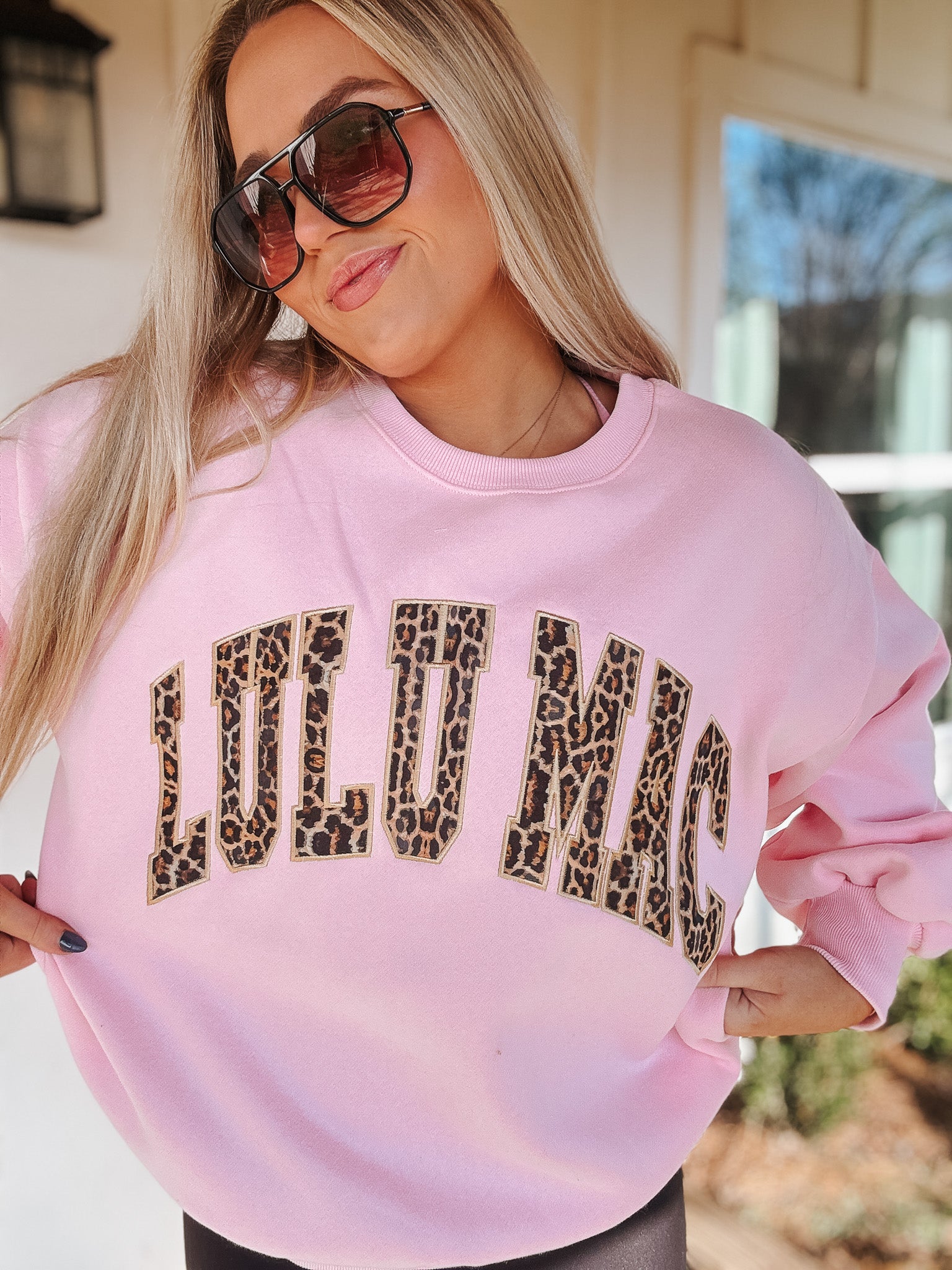 Lulu Mac Sweatshirt in Pink Leopard