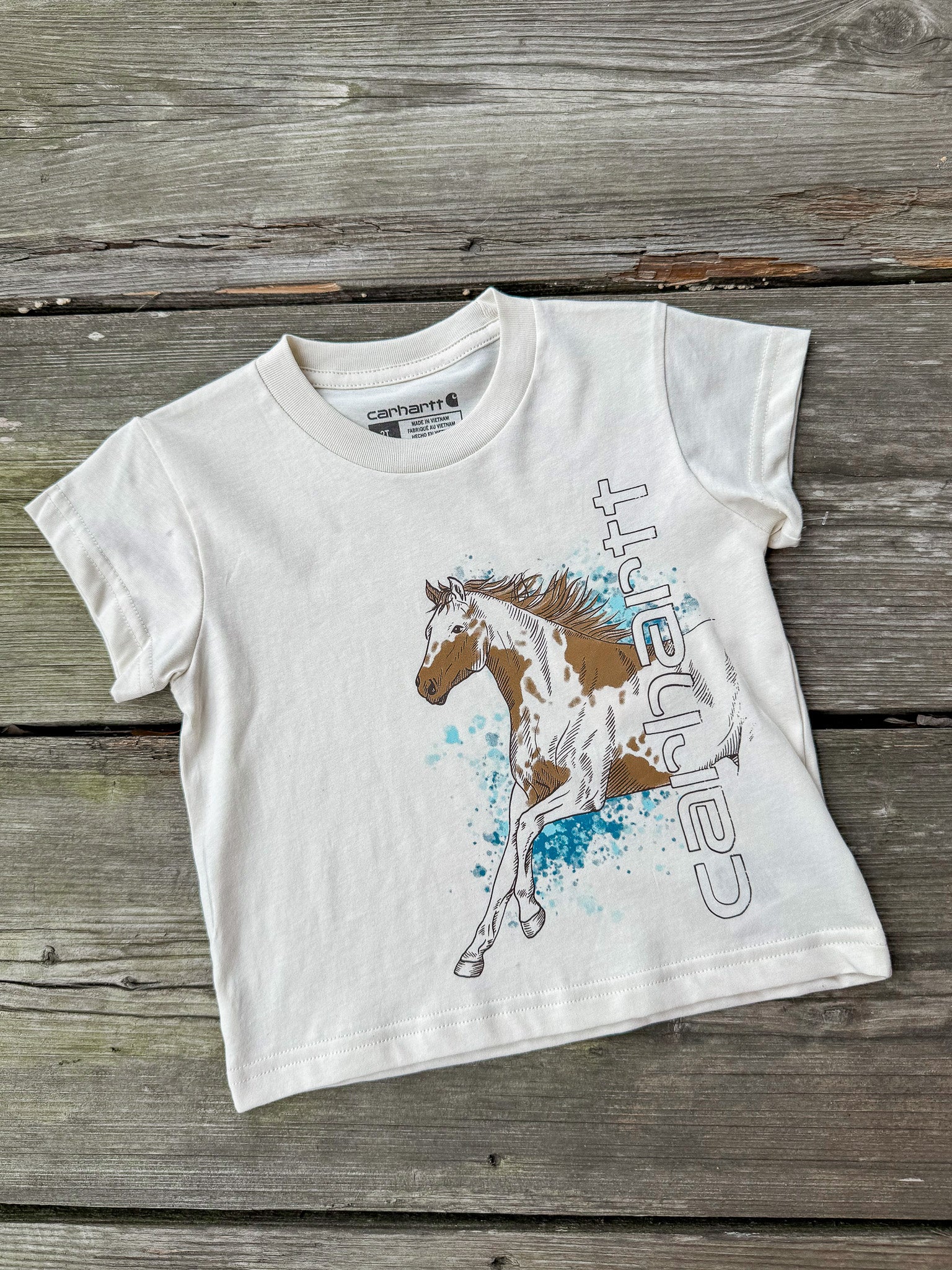 Toddler Carhartt Running Horse T-Shirt in Turtledove