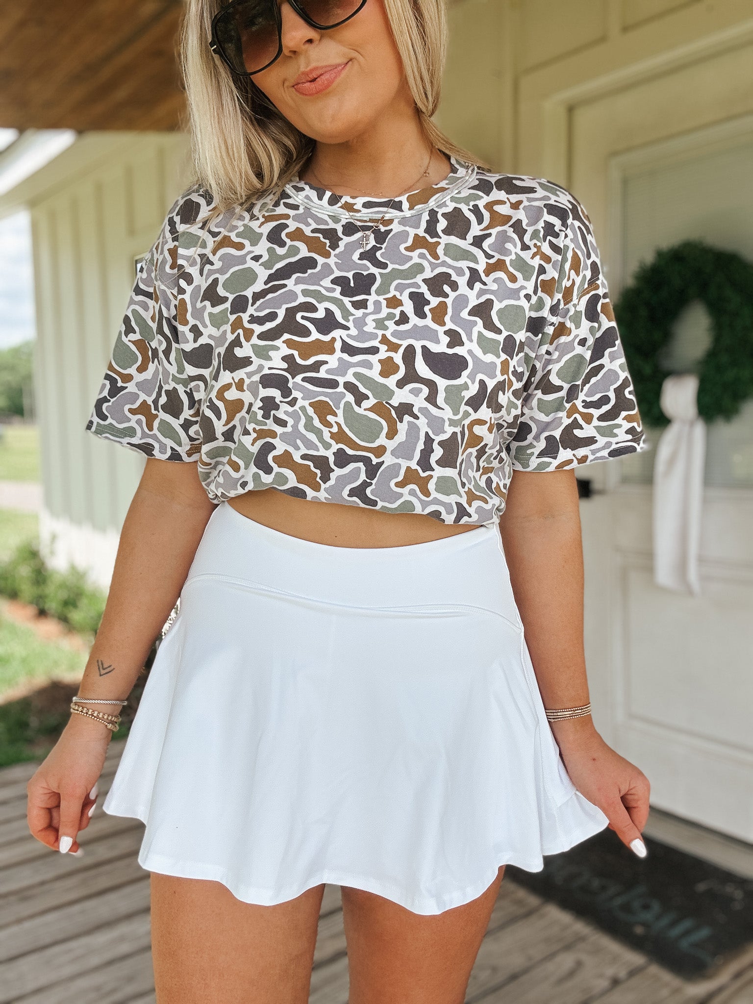 Local Girl Outfitters Performance Skort in White