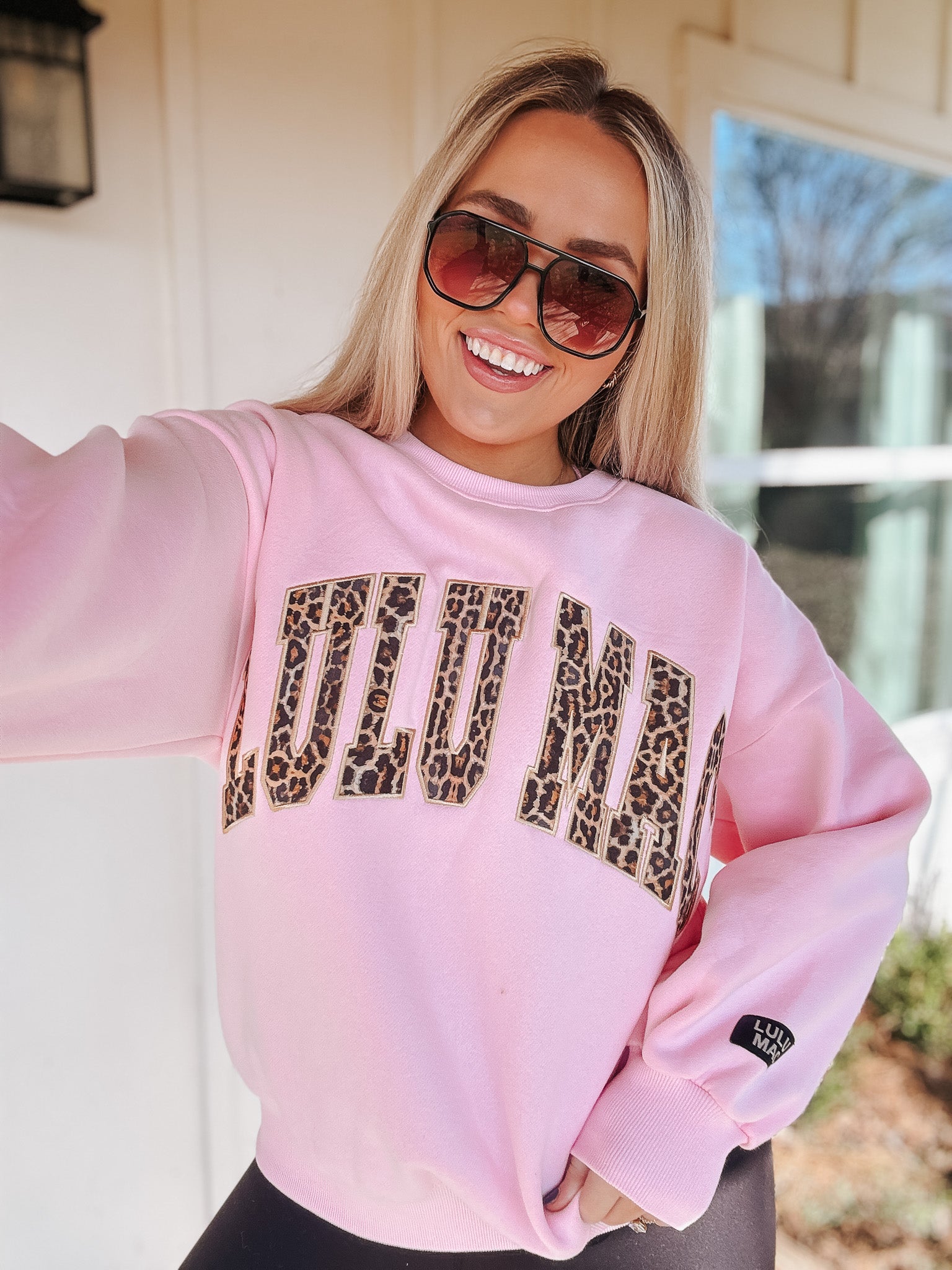 Lulu Mac Sweatshirt in Pink Leopard