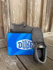 Men's Hey Dude Wally Stretch Sox in Granite Grey/Black