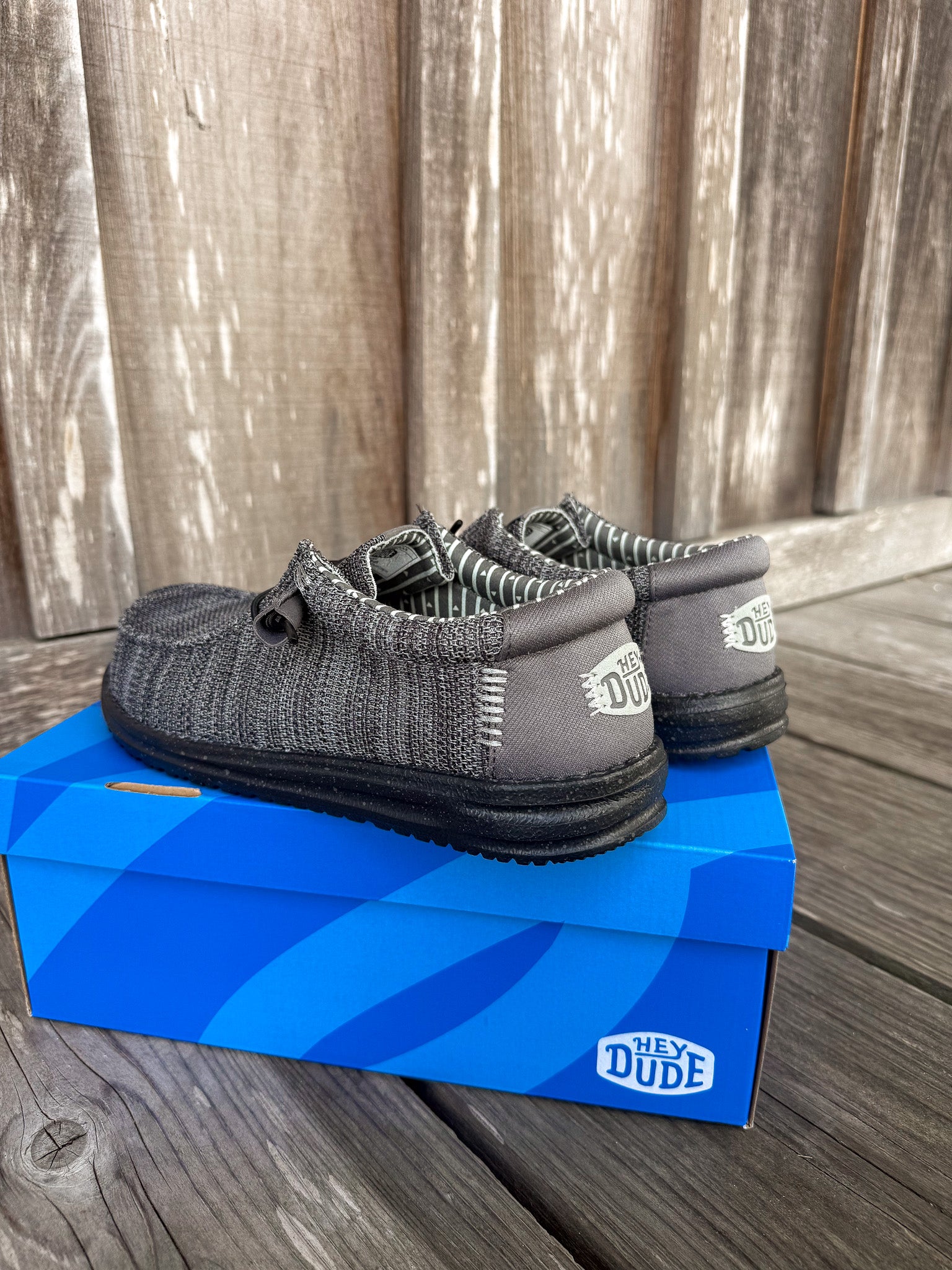 Men's Hey Dude Wally Stretch Sox in Granite Grey/Black