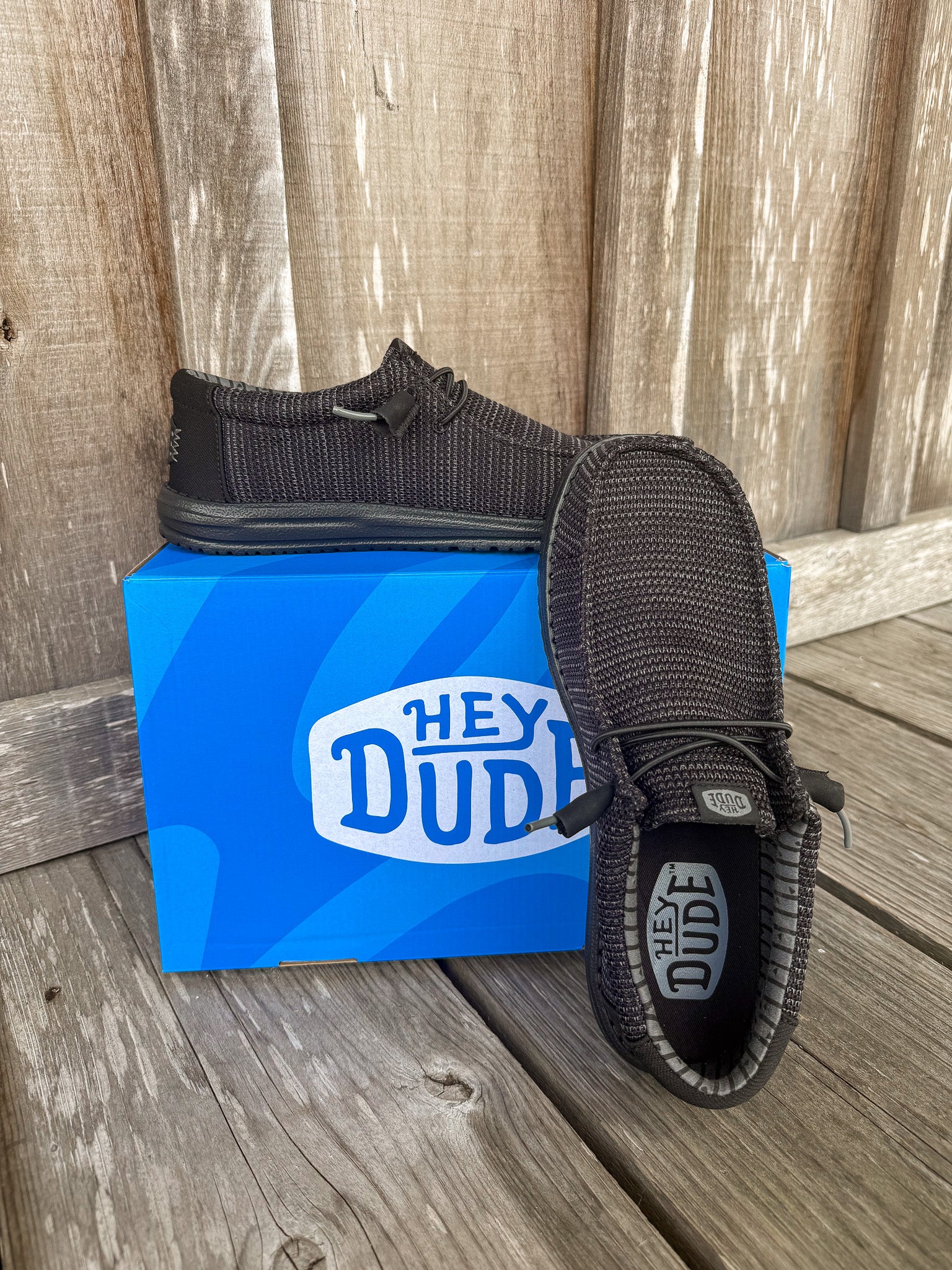 Men's Hey Dude Wally Stretch Sox in Black/Black