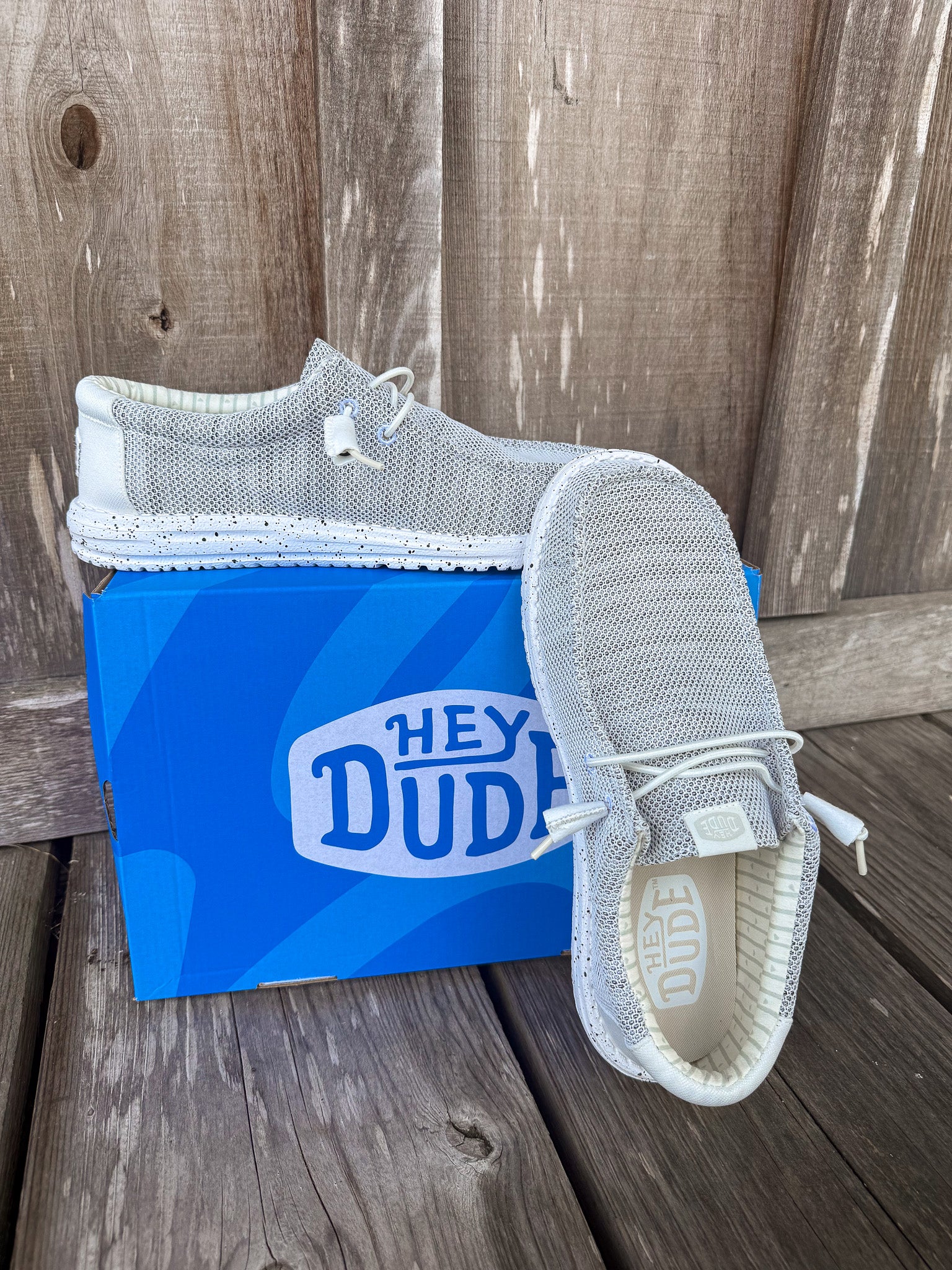 Men's Hey Dude Wally Stretch Sox in Storm White