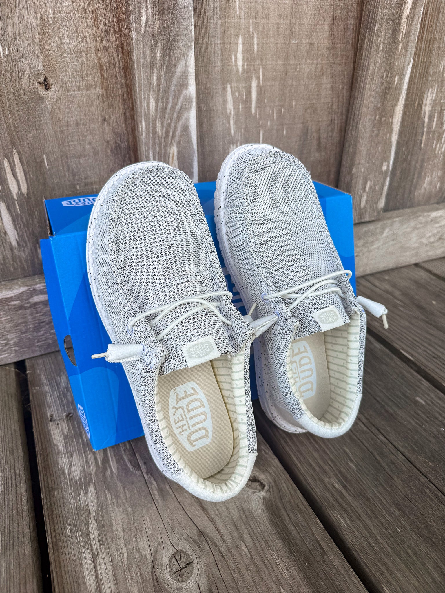 Men's Hey Dude Wally Stretch Sox in Storm White