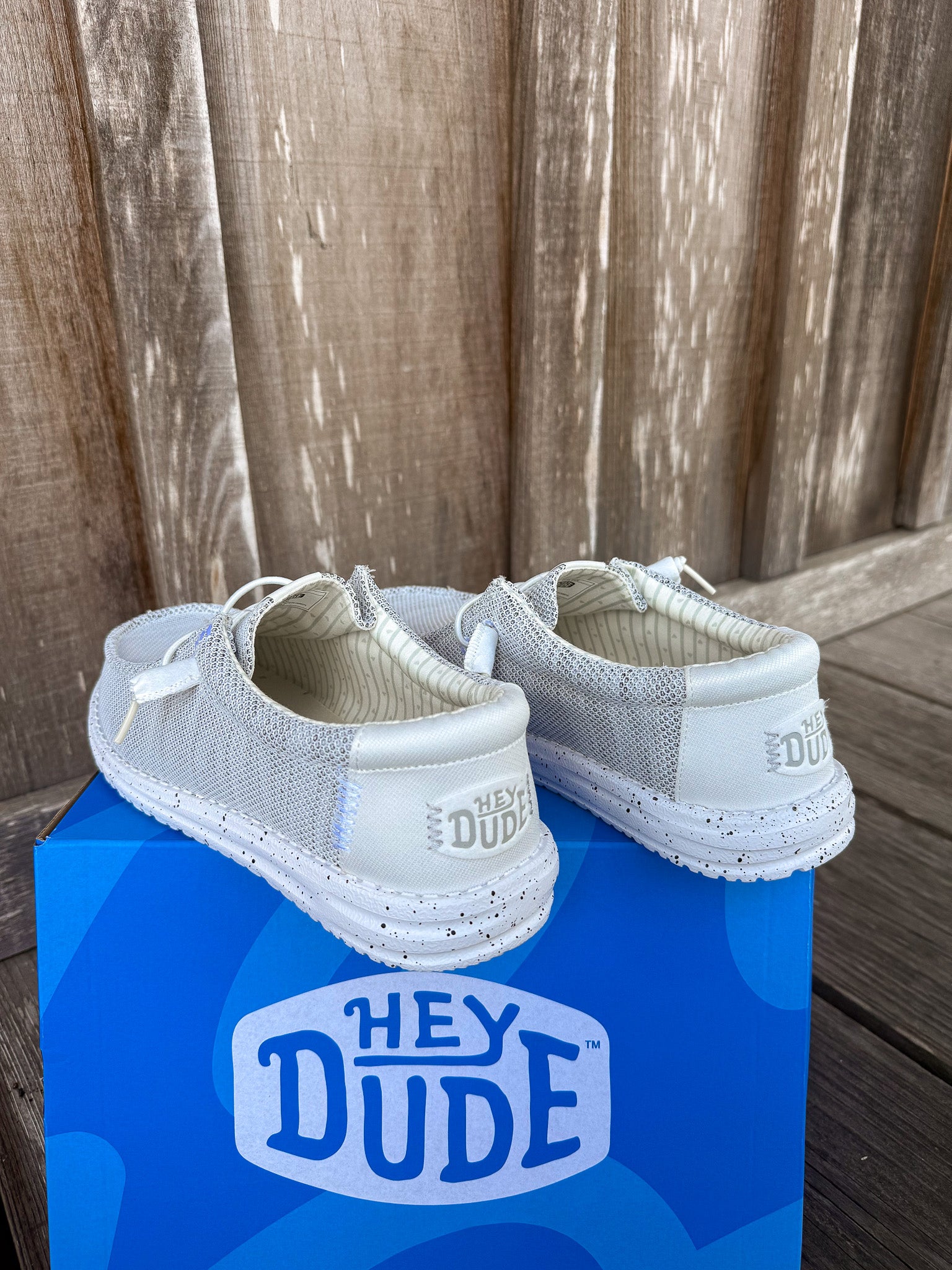 Men's Hey Dude Wally Stretch Sox in Storm White