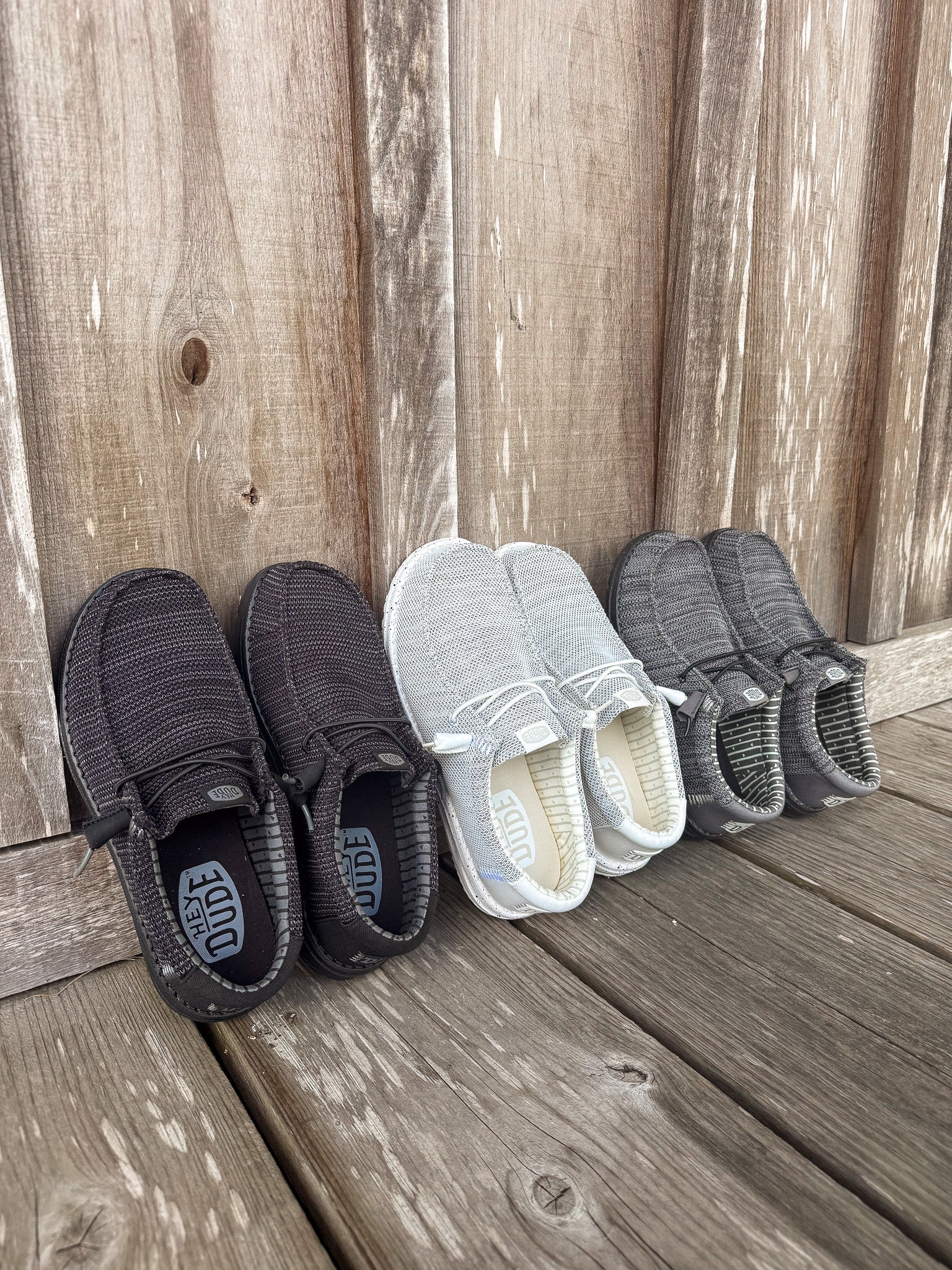 Men's Hey Dude Wally Stretch Sox in Storm White