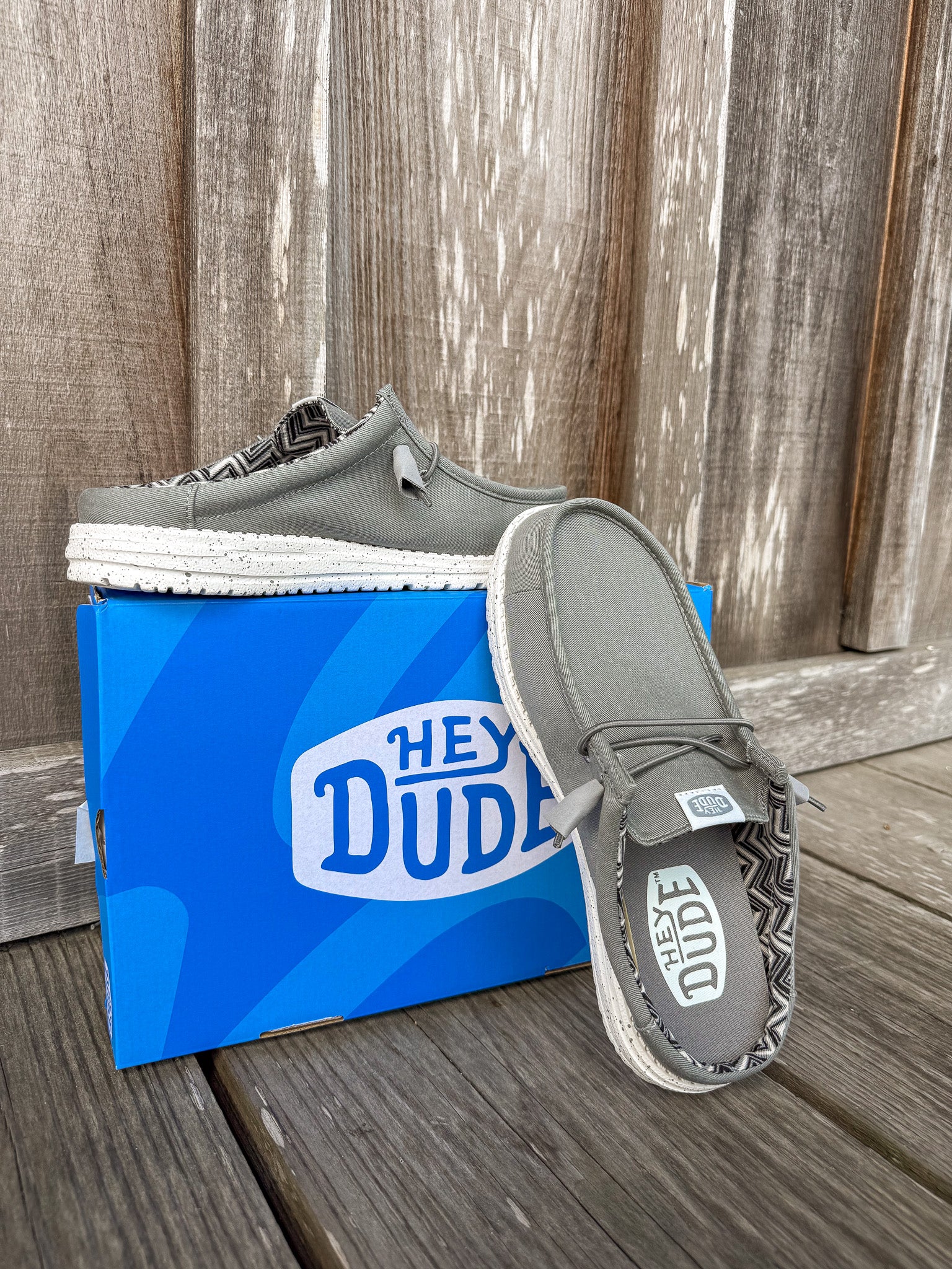 Men's Hey Dude Wally Slip Stretch in Canvas Grey