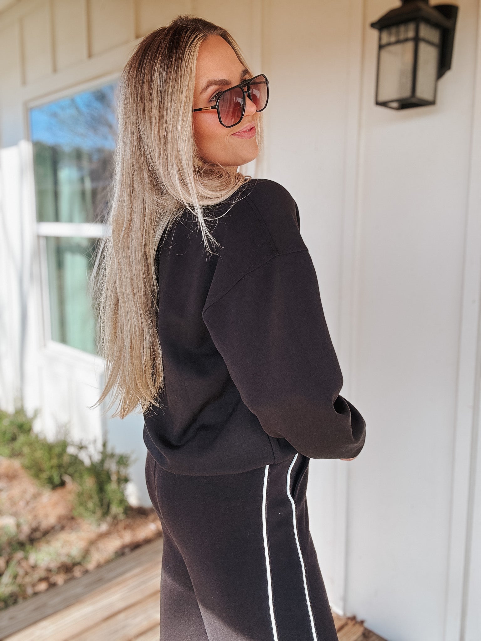 Elite Feeling Black V-Neck Top