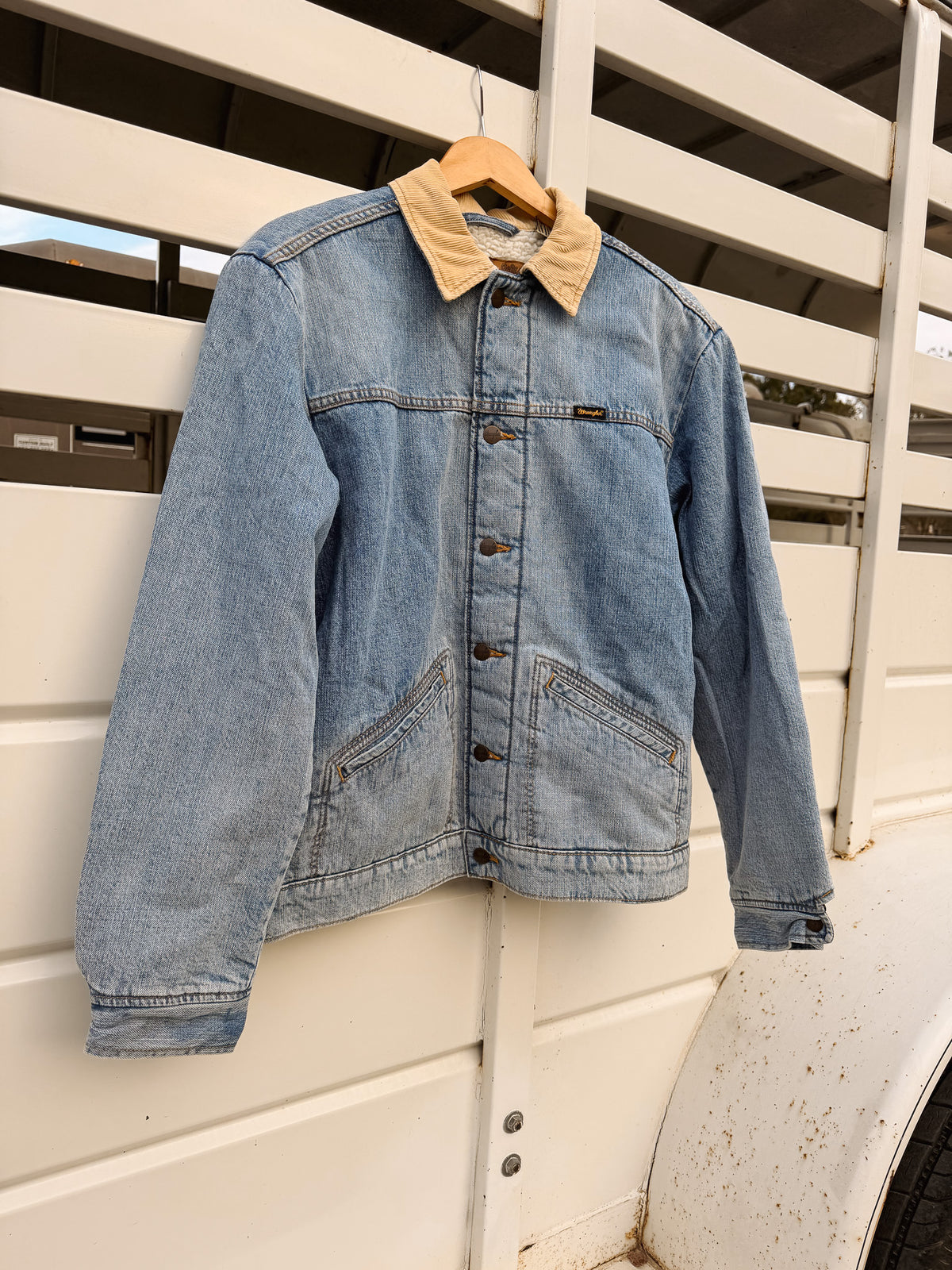 Wrangler | Men's Light Wash Sherpa Lined Denim Jacket