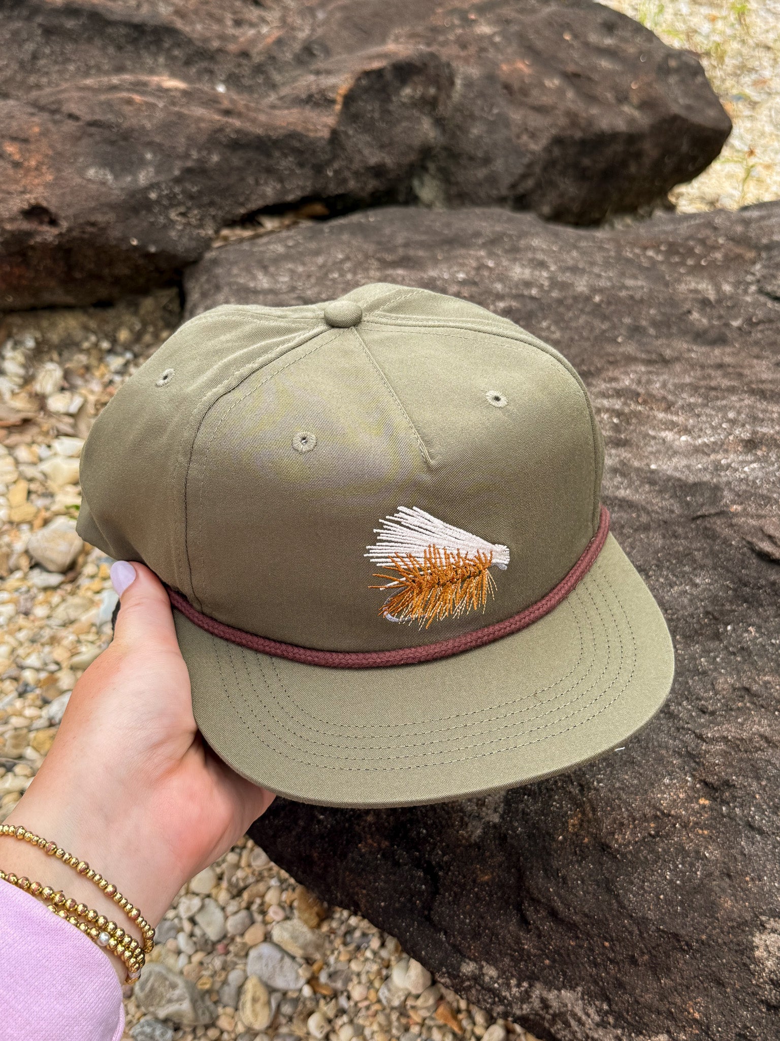 Men's Duck Camp Elk Hair Caddis Military Green Cap