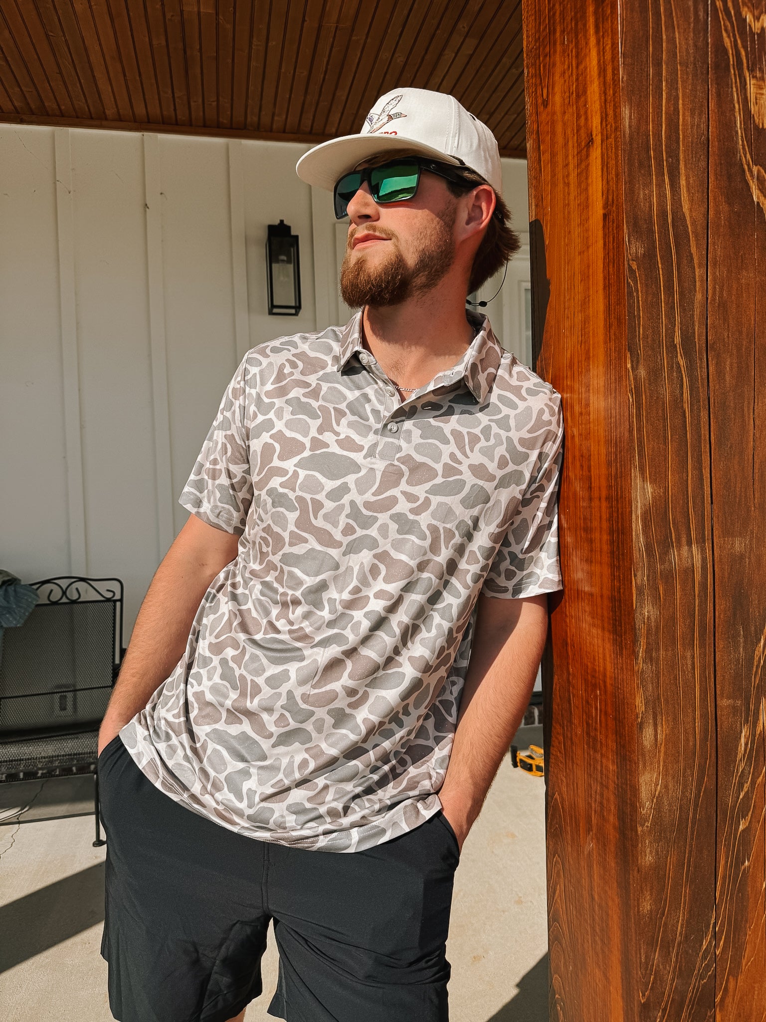 Men's Burlebo Performance Polo in Classic Deer Camo