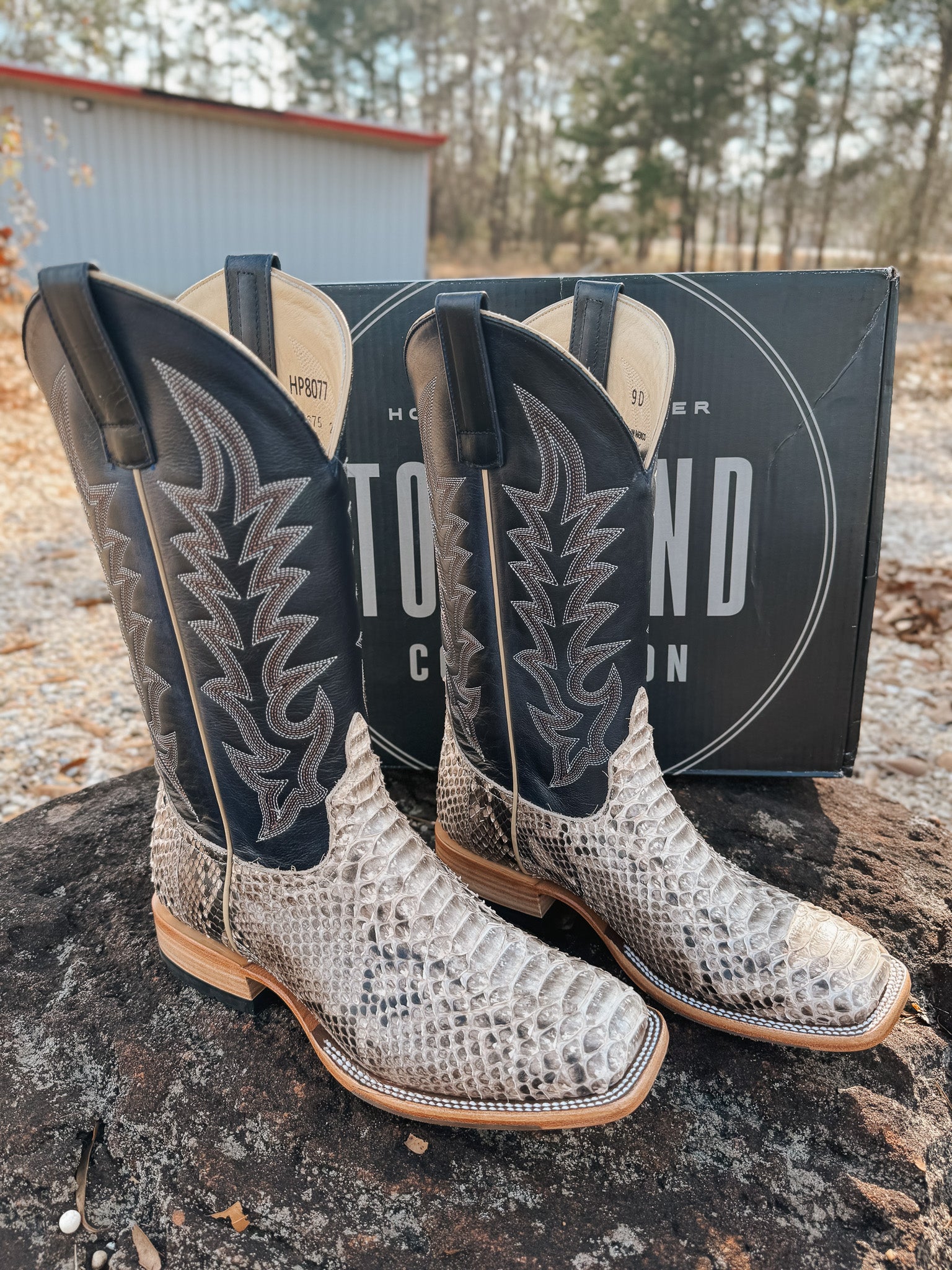 Men's Horse Power Top Hand Back Cut Python Boot