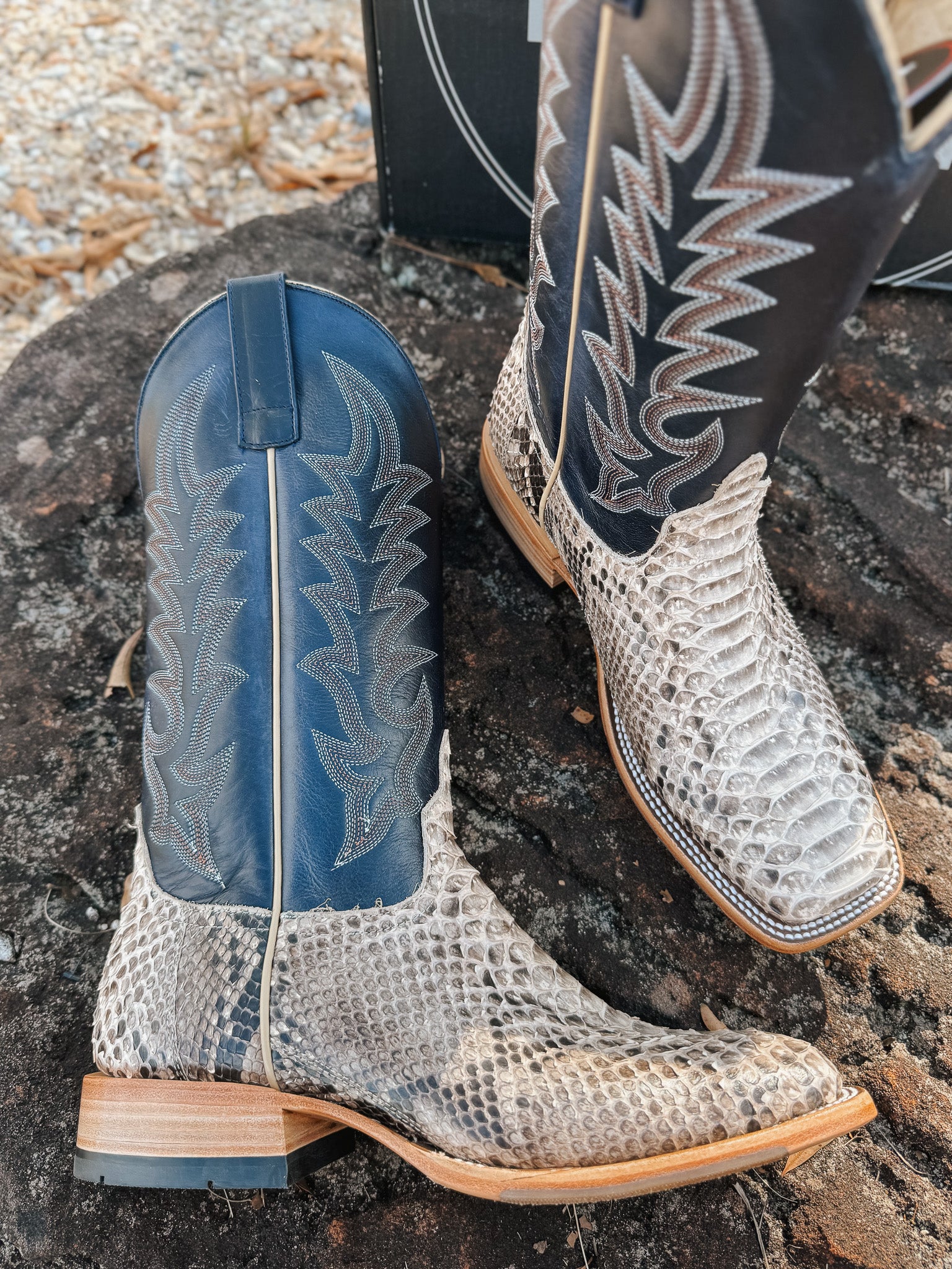 Men's Horse Power Top Hand Back Cut Python Boot