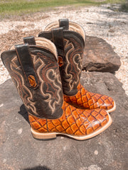 Men's Cowtown Cognac Fish Print Boot