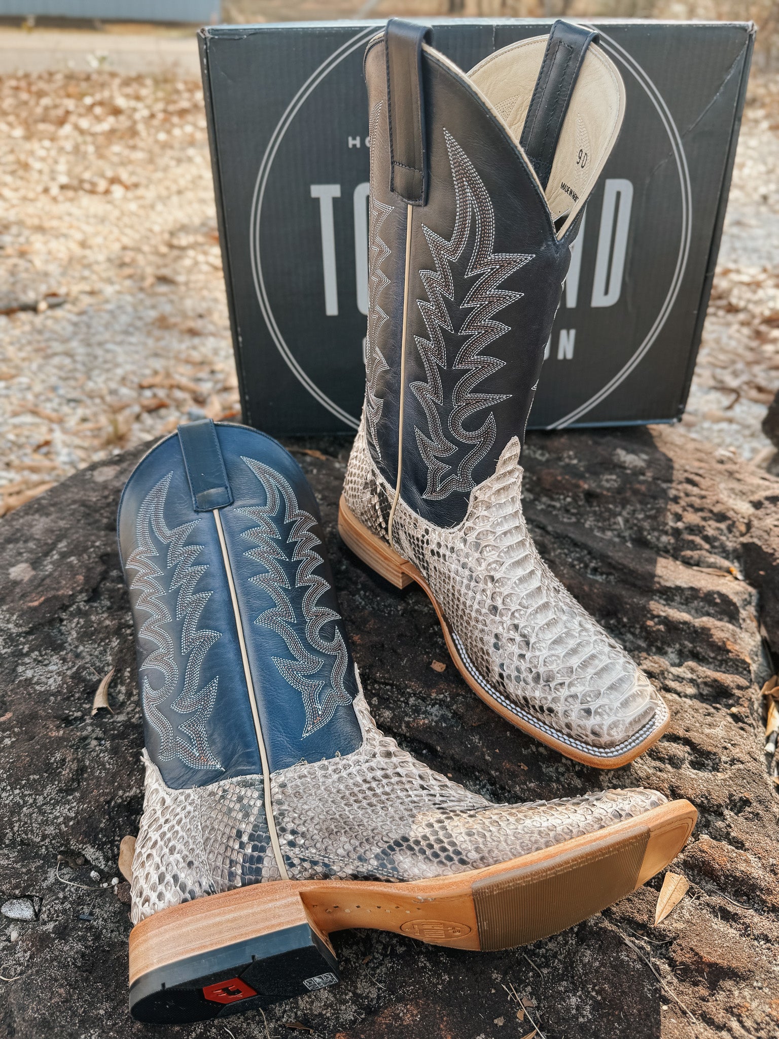 Men's Horse Power Top Hand Back Cut Python Boot