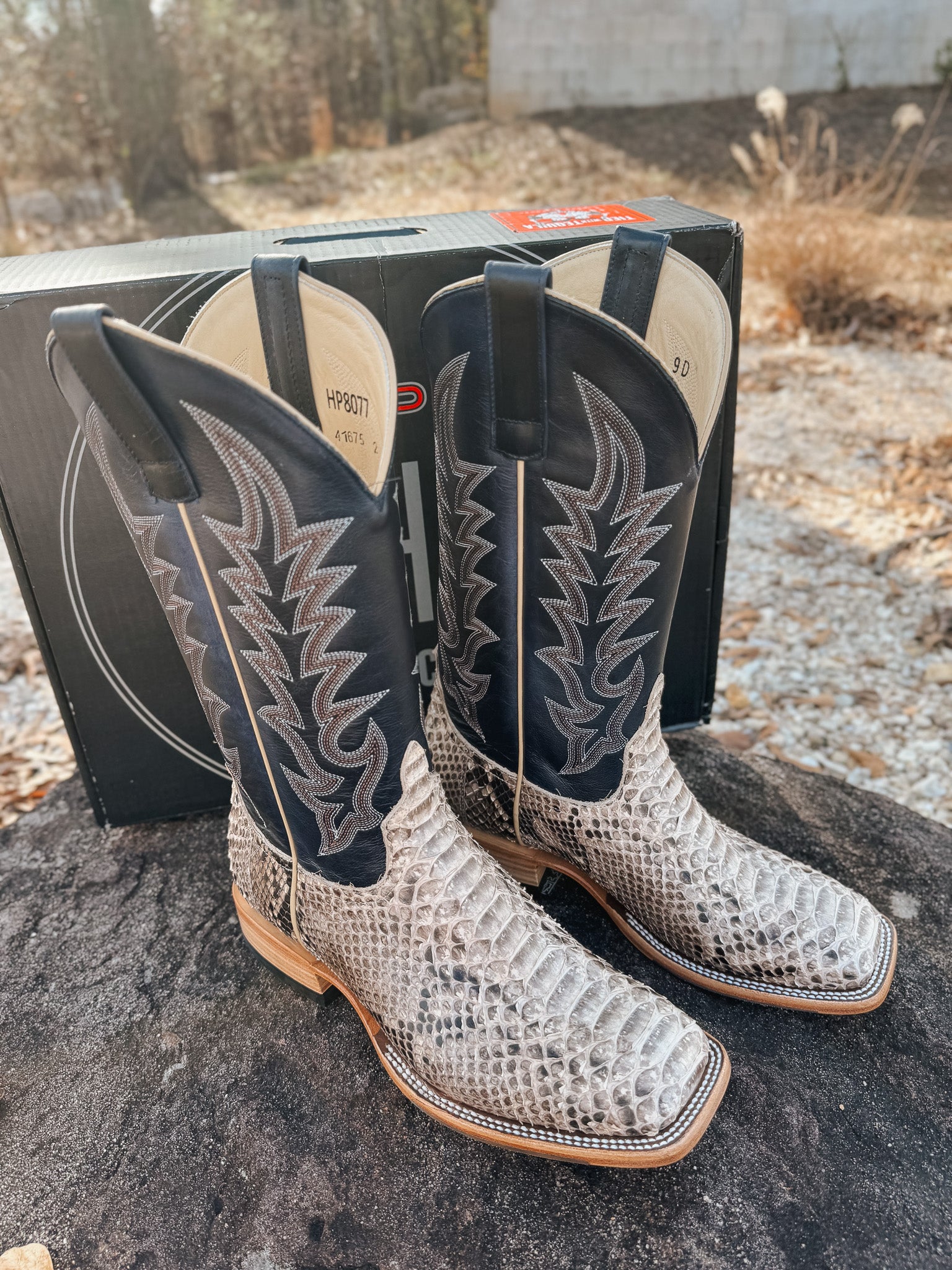 Men's Horse Power Top Hand Back Cut Python Boot