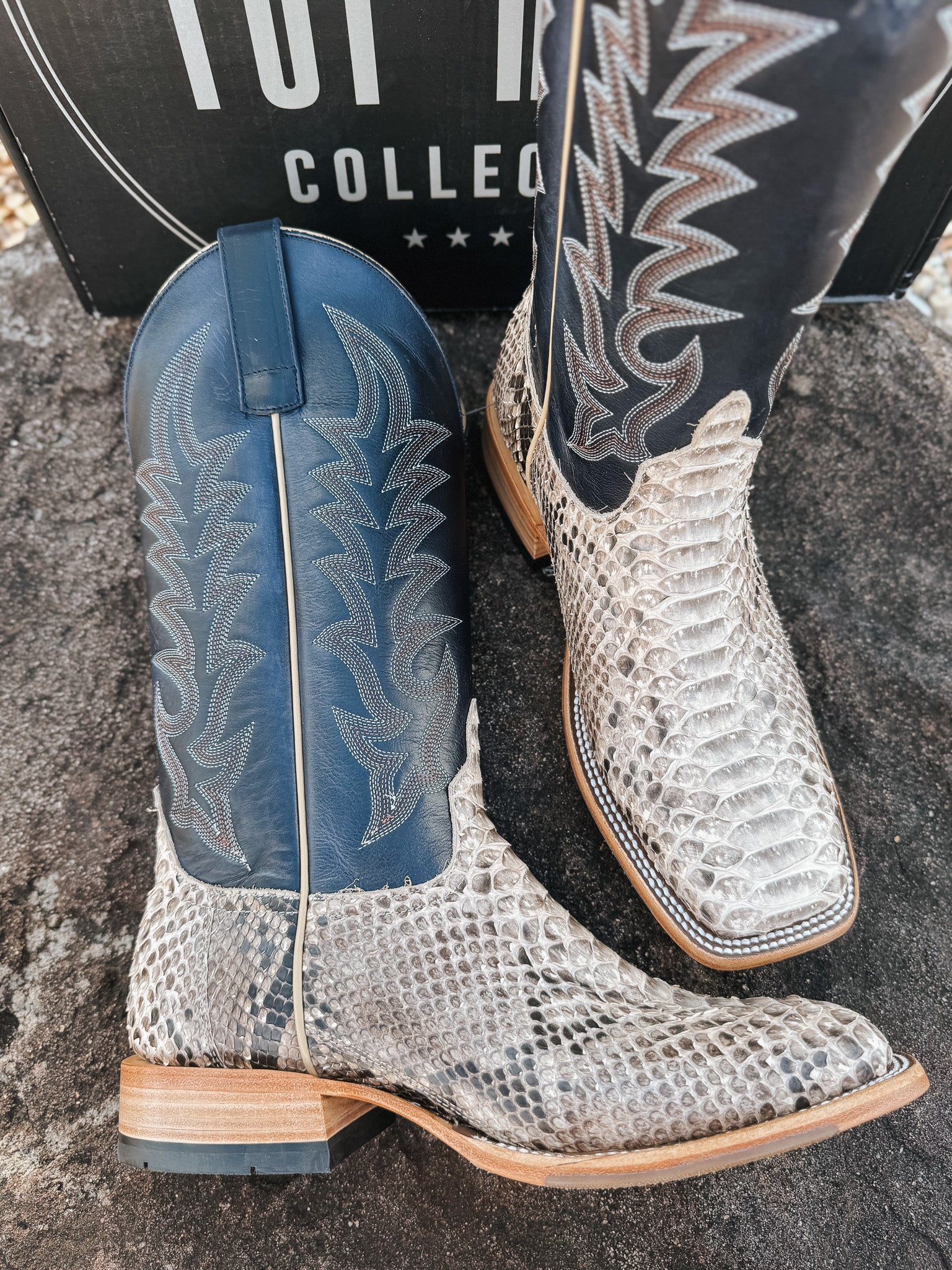 Men's Horse Power Top Hand Back Cut Python Boot