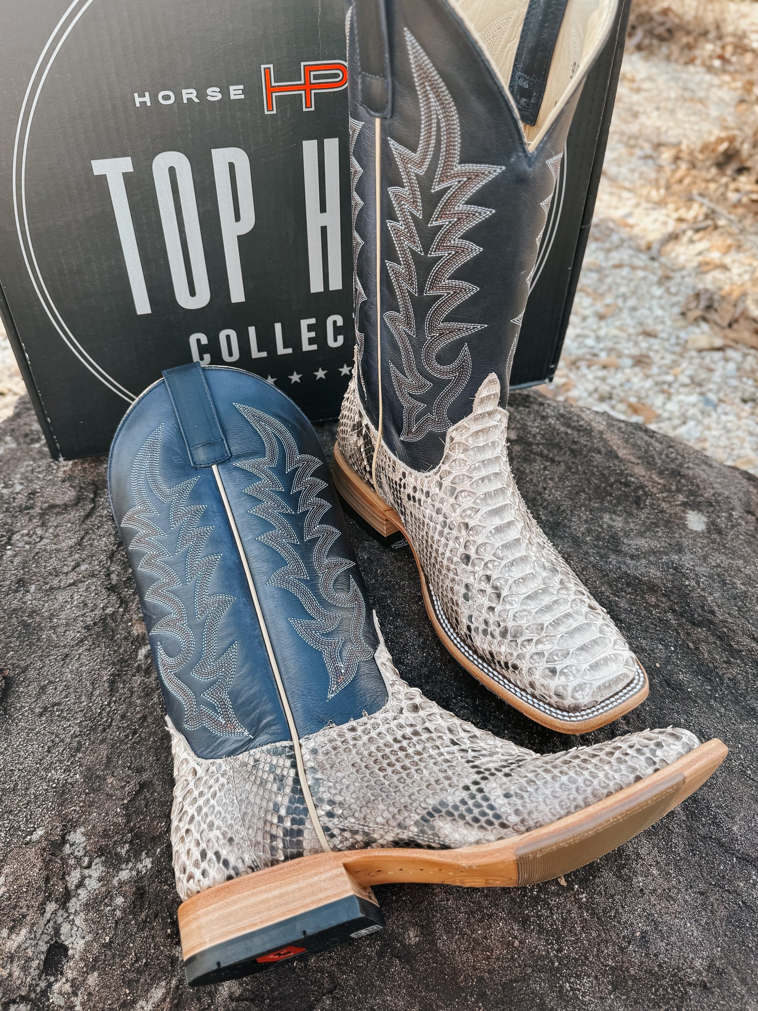 Men's Horse Power Top Hand Back Cut Python Boot