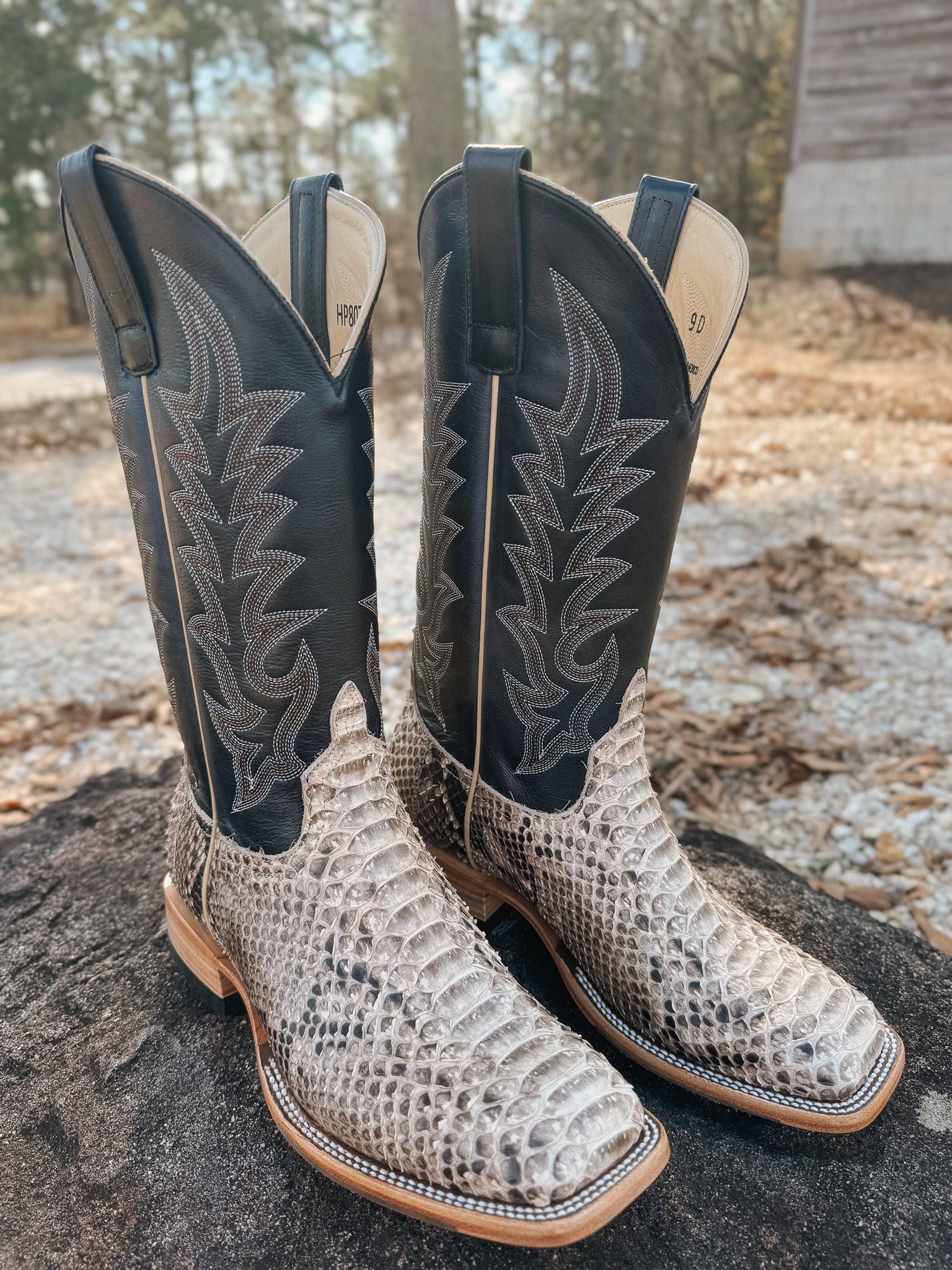 Men's Horse Power Top Hand Back Cut Python Boot