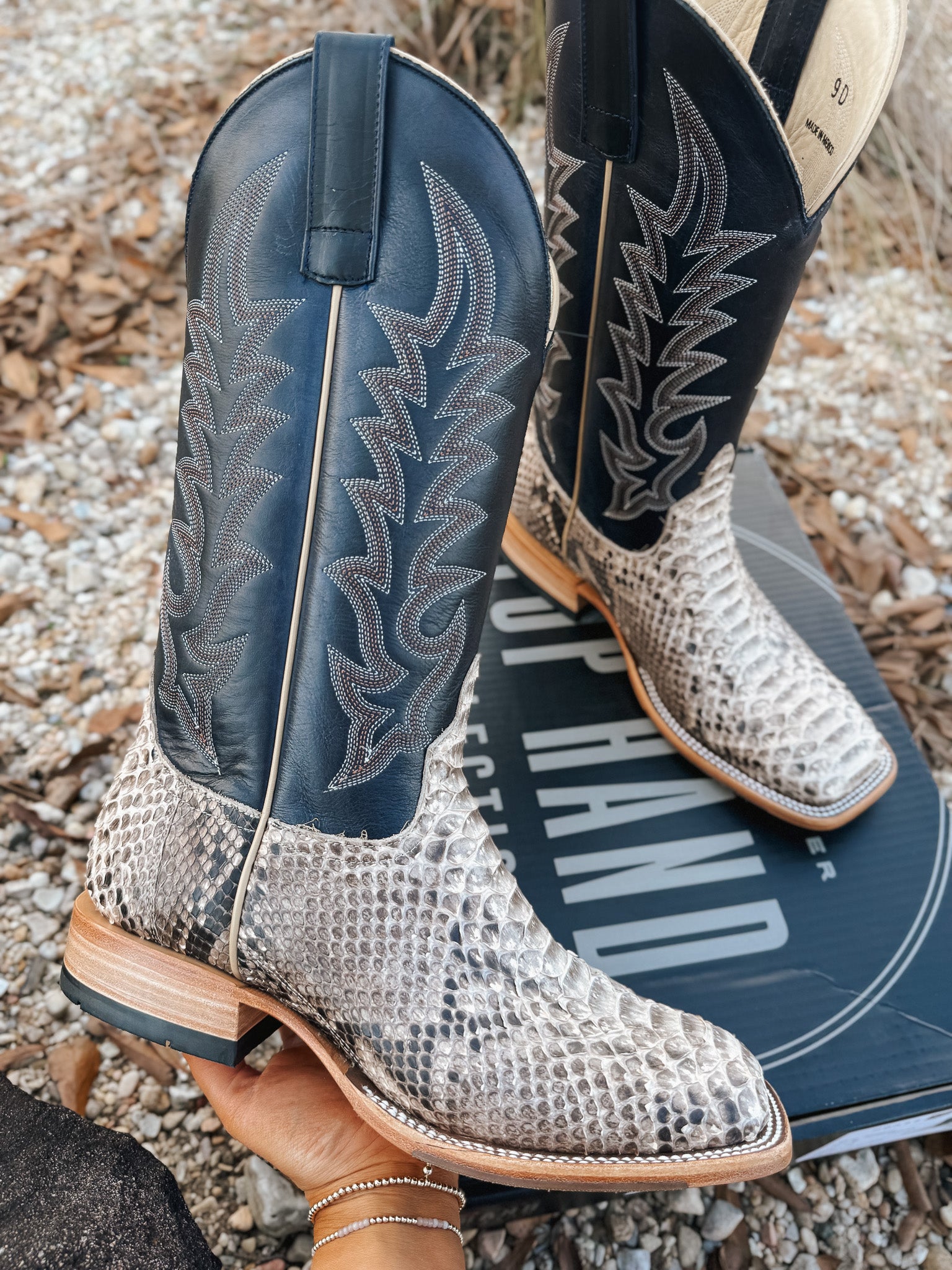 Men's Horse Power Top Hand Back Cut Python Boot