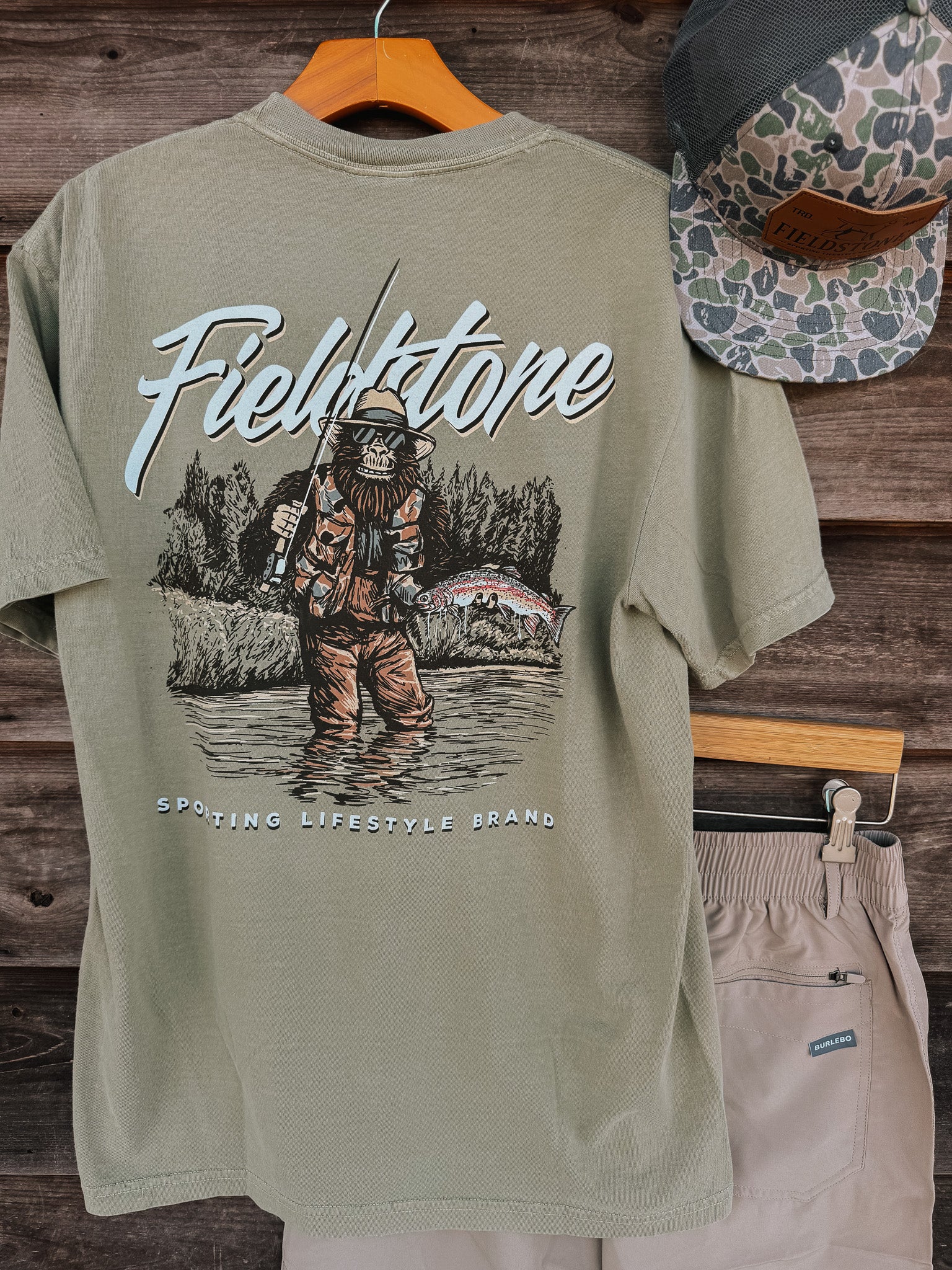 Fieldstone Gone Fishing T-Shirt in Sand