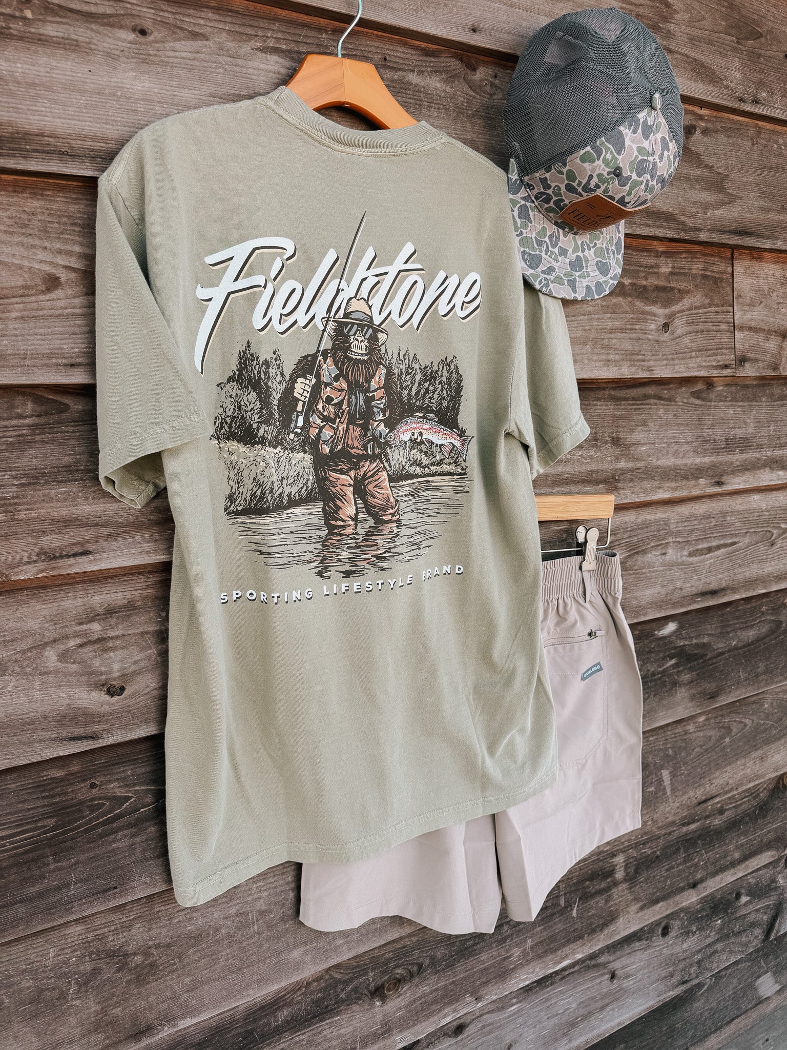 Fieldstone Gone Fishing T-Shirt in Sand