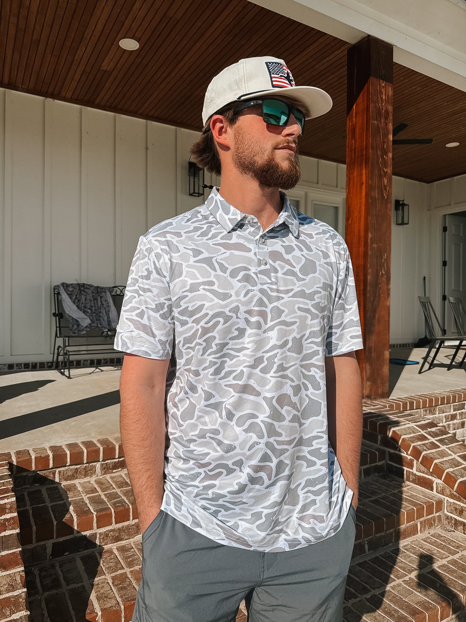 Men's Burlebo Performance Polo - White Camo