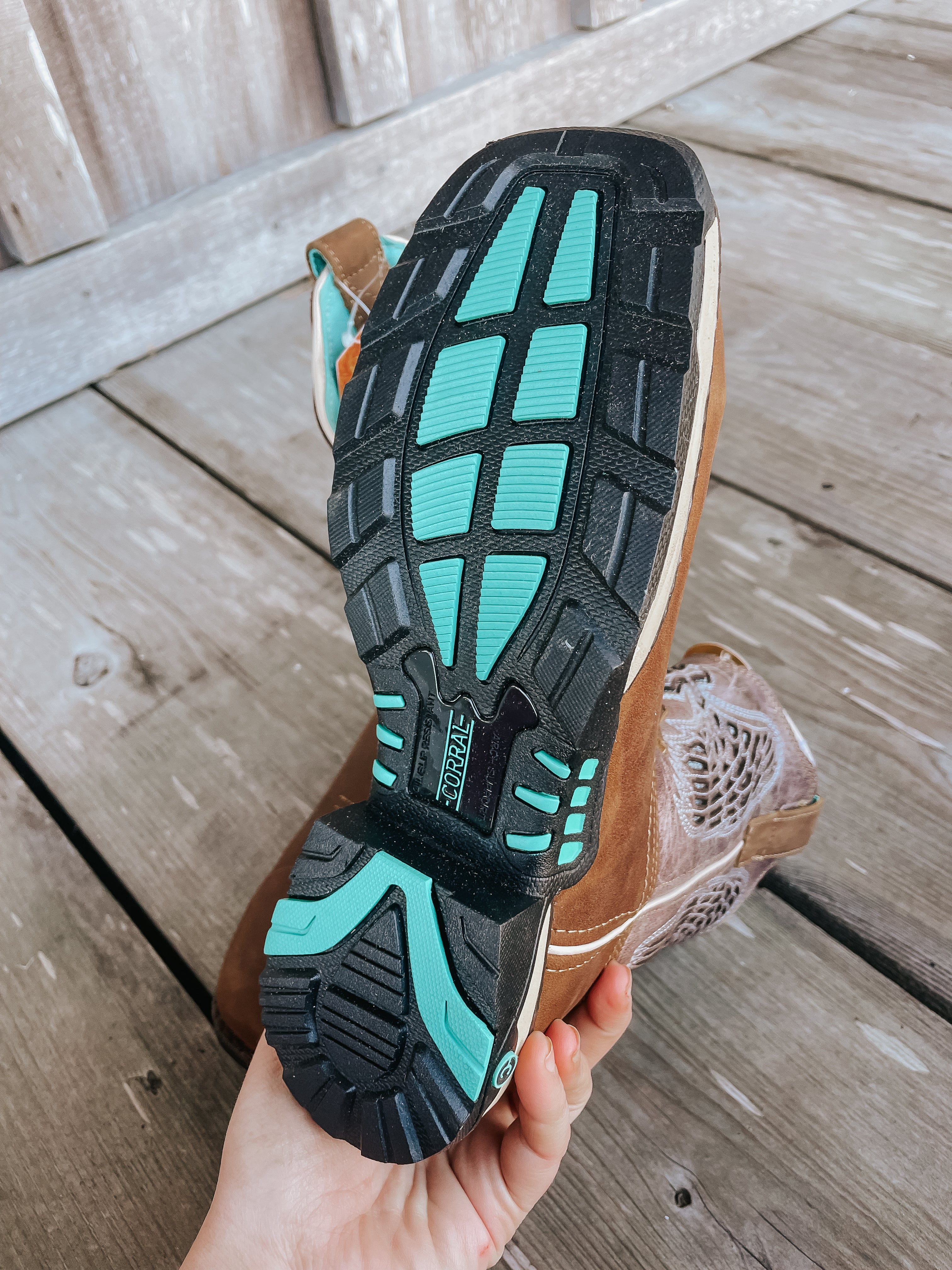 Women's Corral Brown Wing Hydro Resist Safety Toe Work Boots