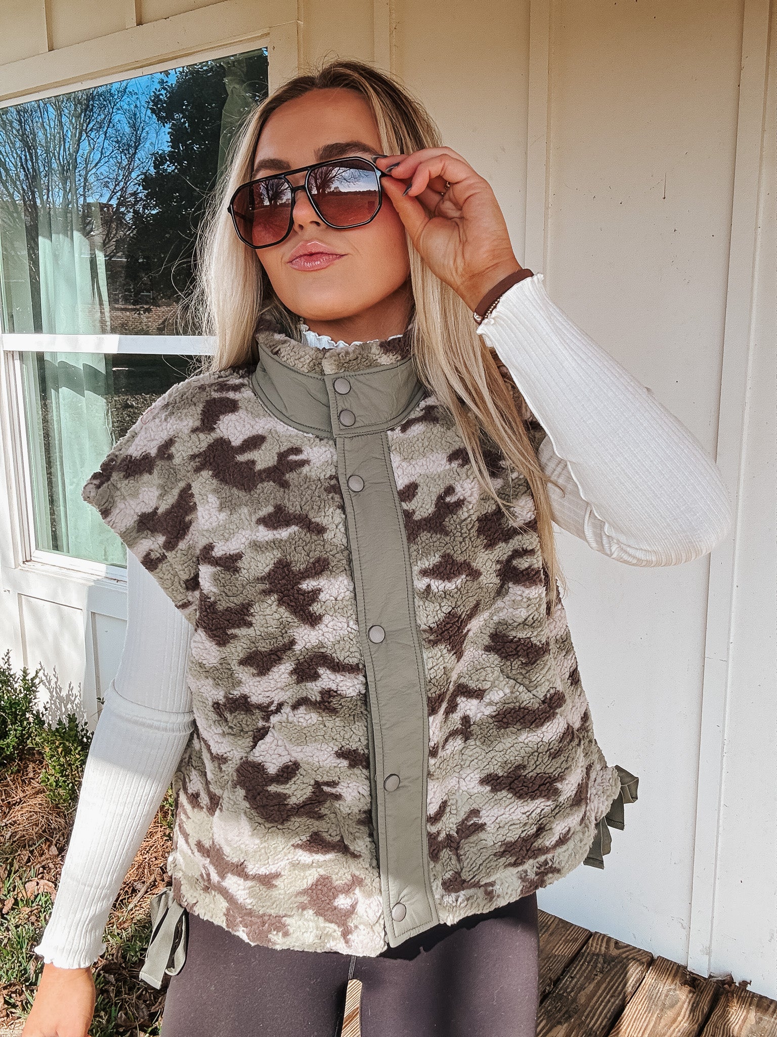 Cabin Cutie Olive Camo Vest