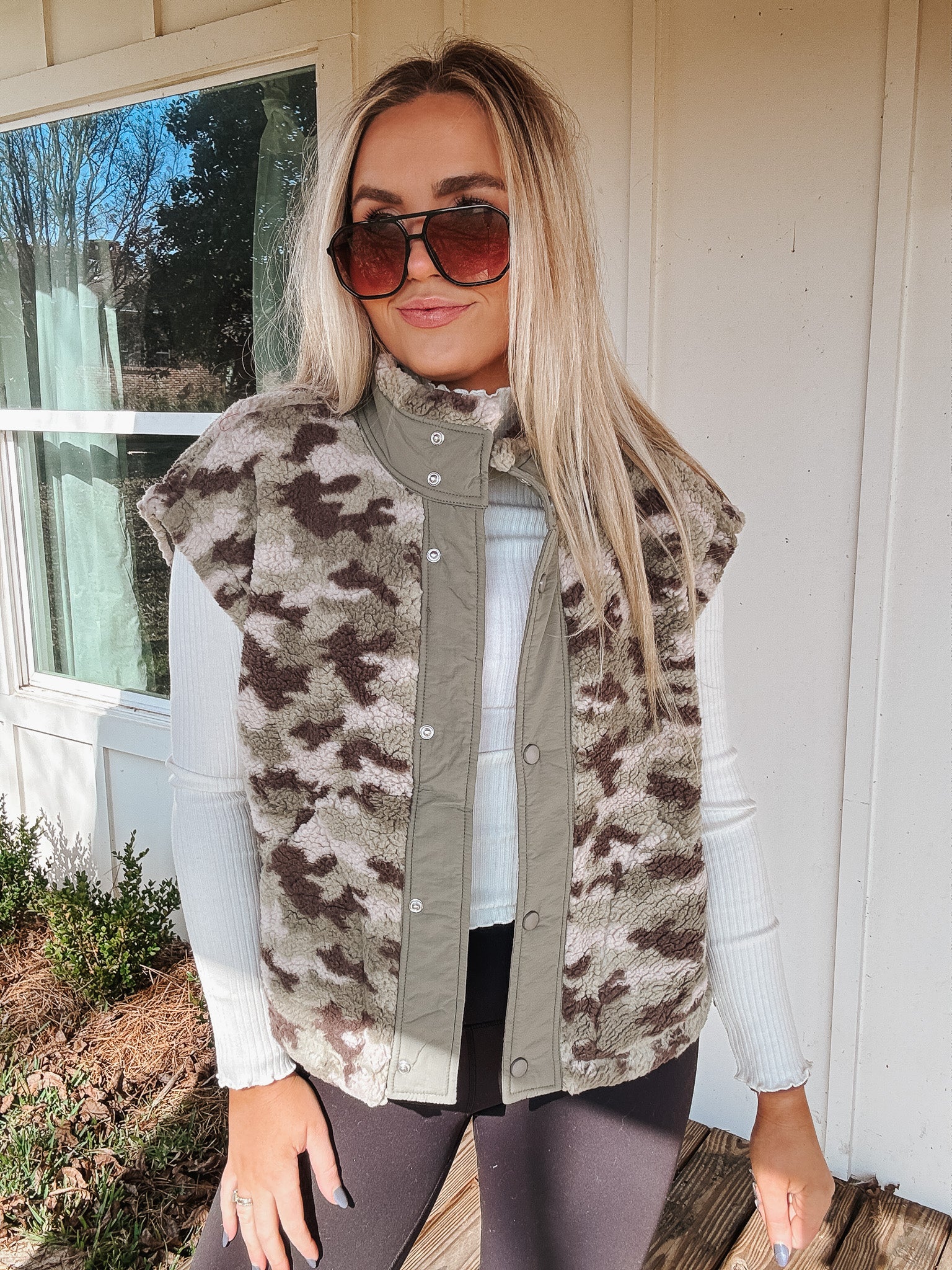 Cabin Cutie Olive Camo Vest