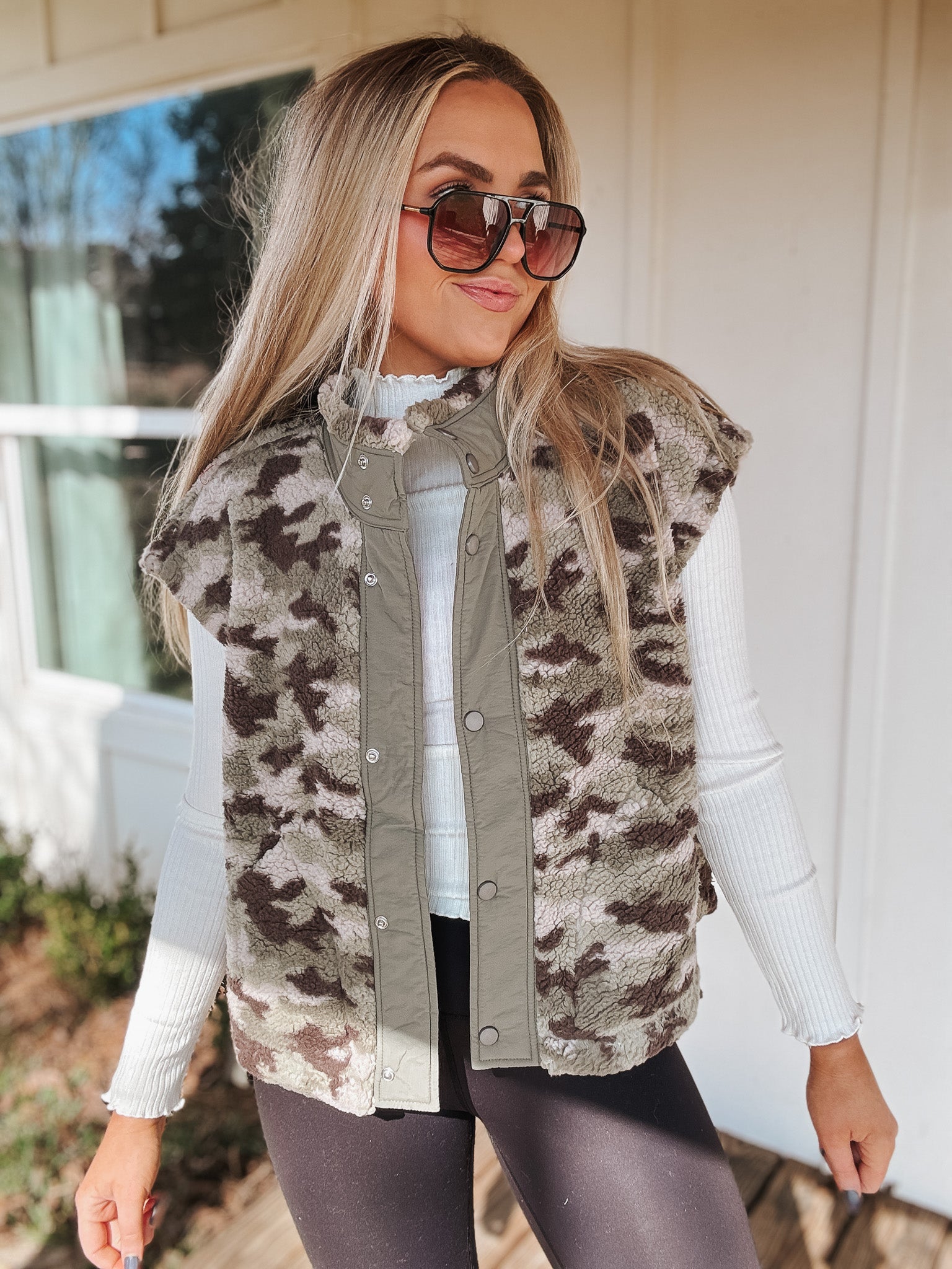 Cabin Cutie Olive Camo Vest