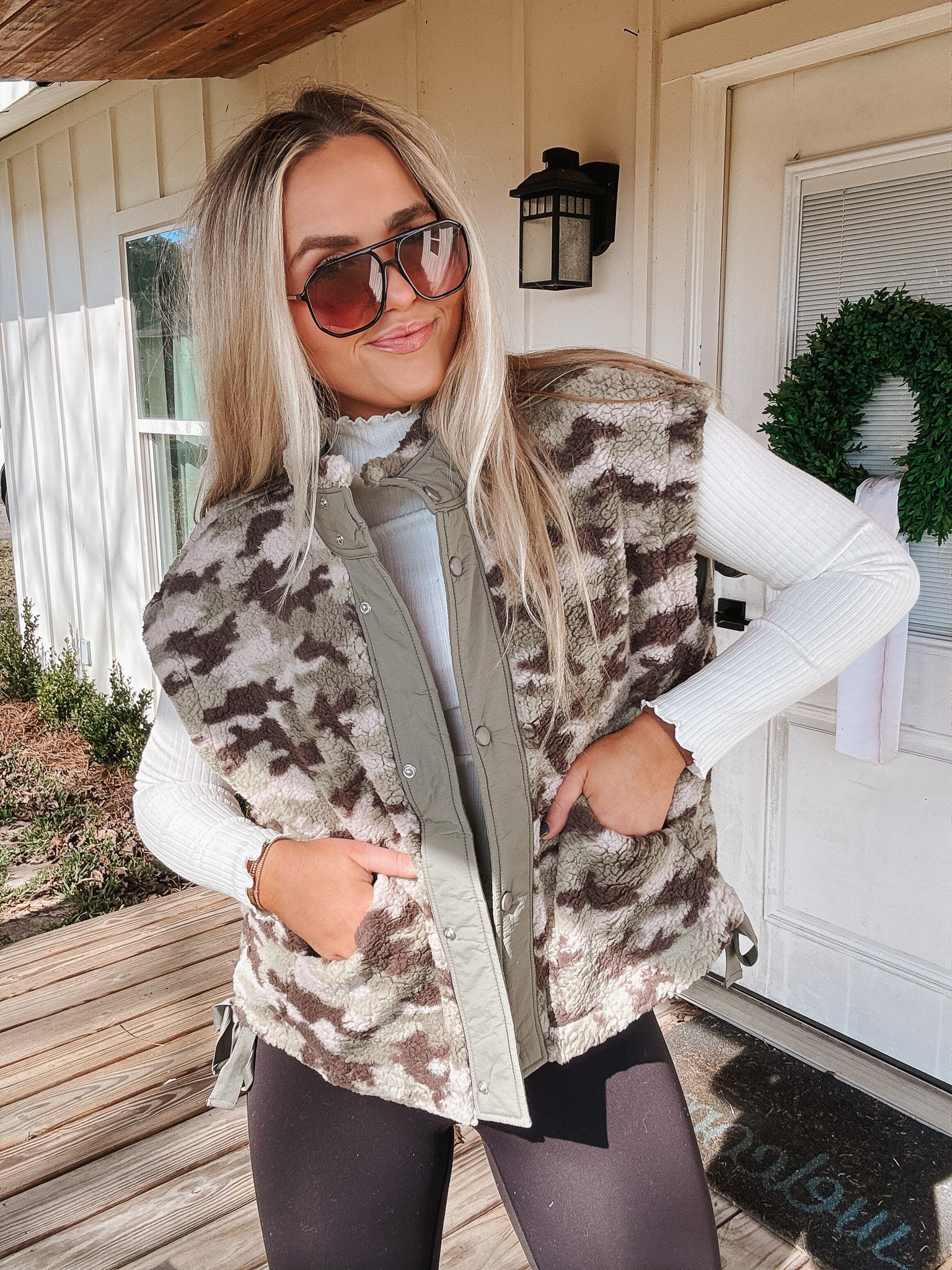 Cabin Cutie Olive Camo Vest