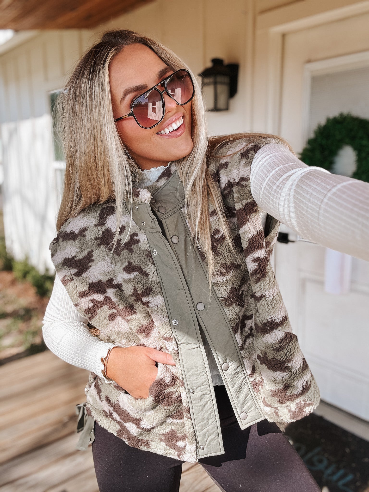 Cabin Cutie Olive Camo Vest