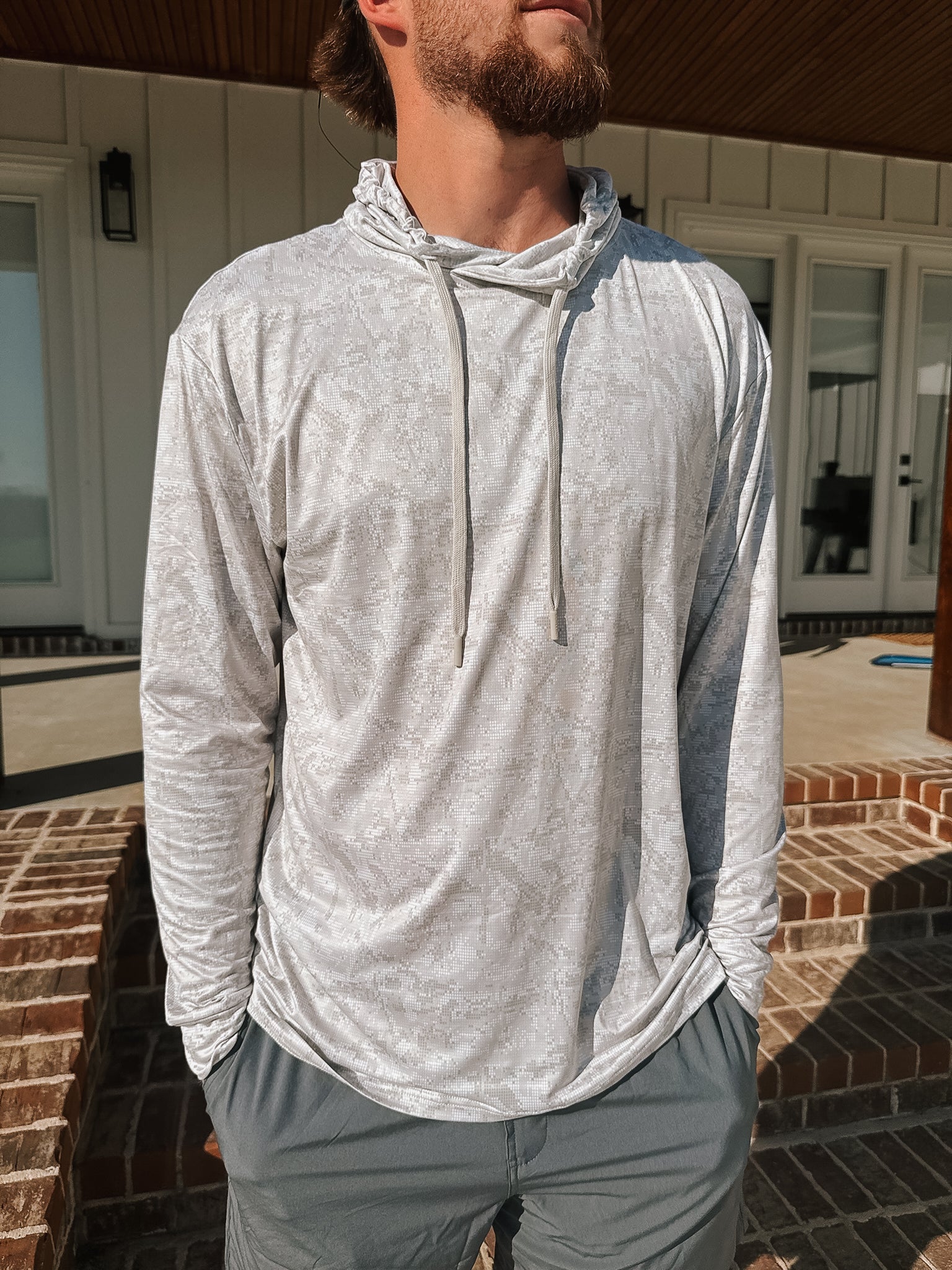 Burlebo Men's Performance Hoodie - Digi Camo Ivory