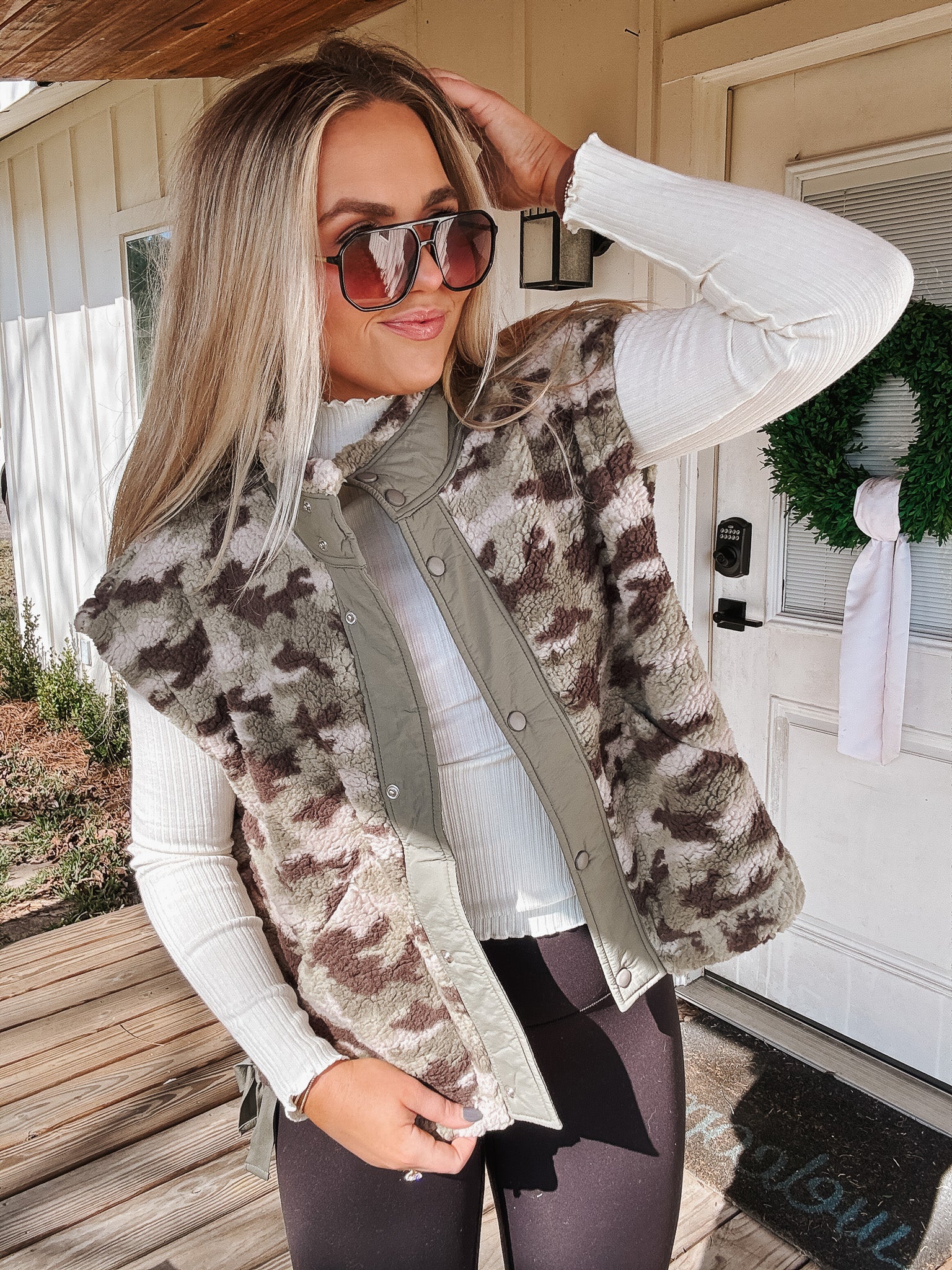 Cabin Cutie Olive Camo Vest