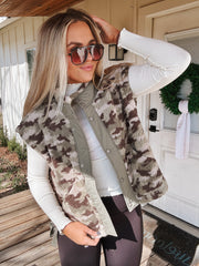 Cabin Cutie Olive Camo Vest