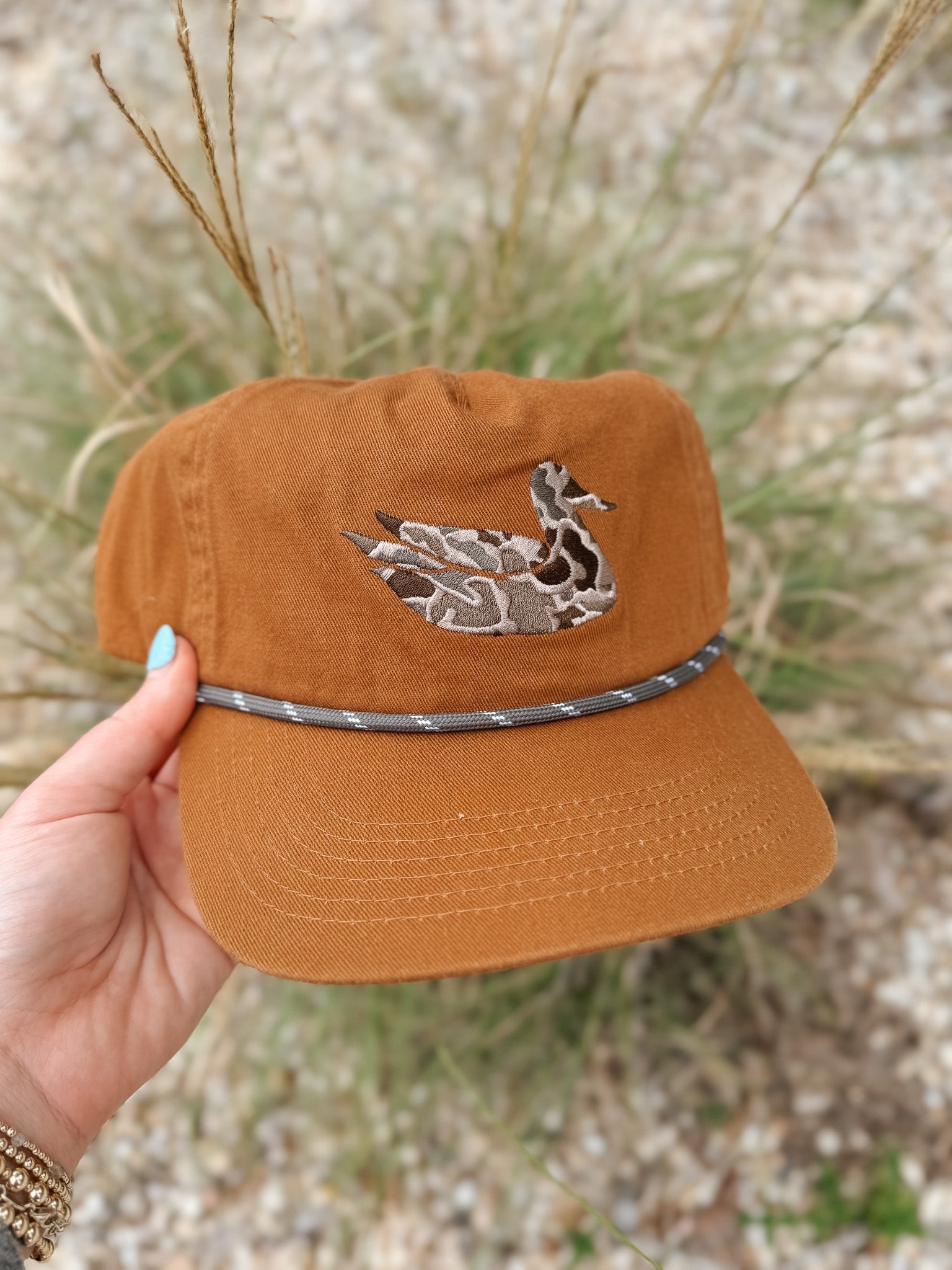 Gorra de cuerda Southern Marsh Camo Duck Ensenada - Naranja quemado