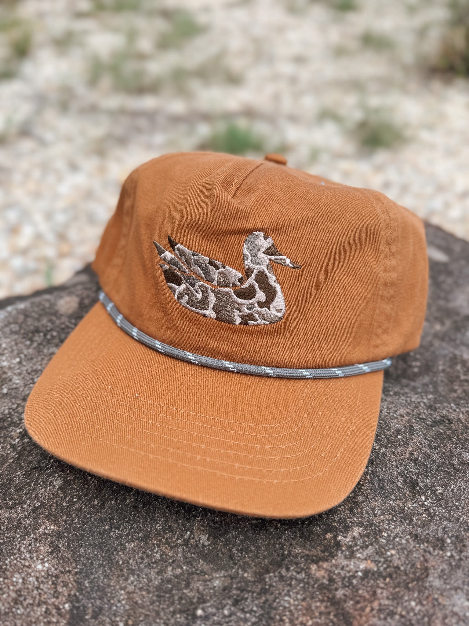 Southern Marsh Camo Duck Ensenada Rope Cap - Burnt Orange